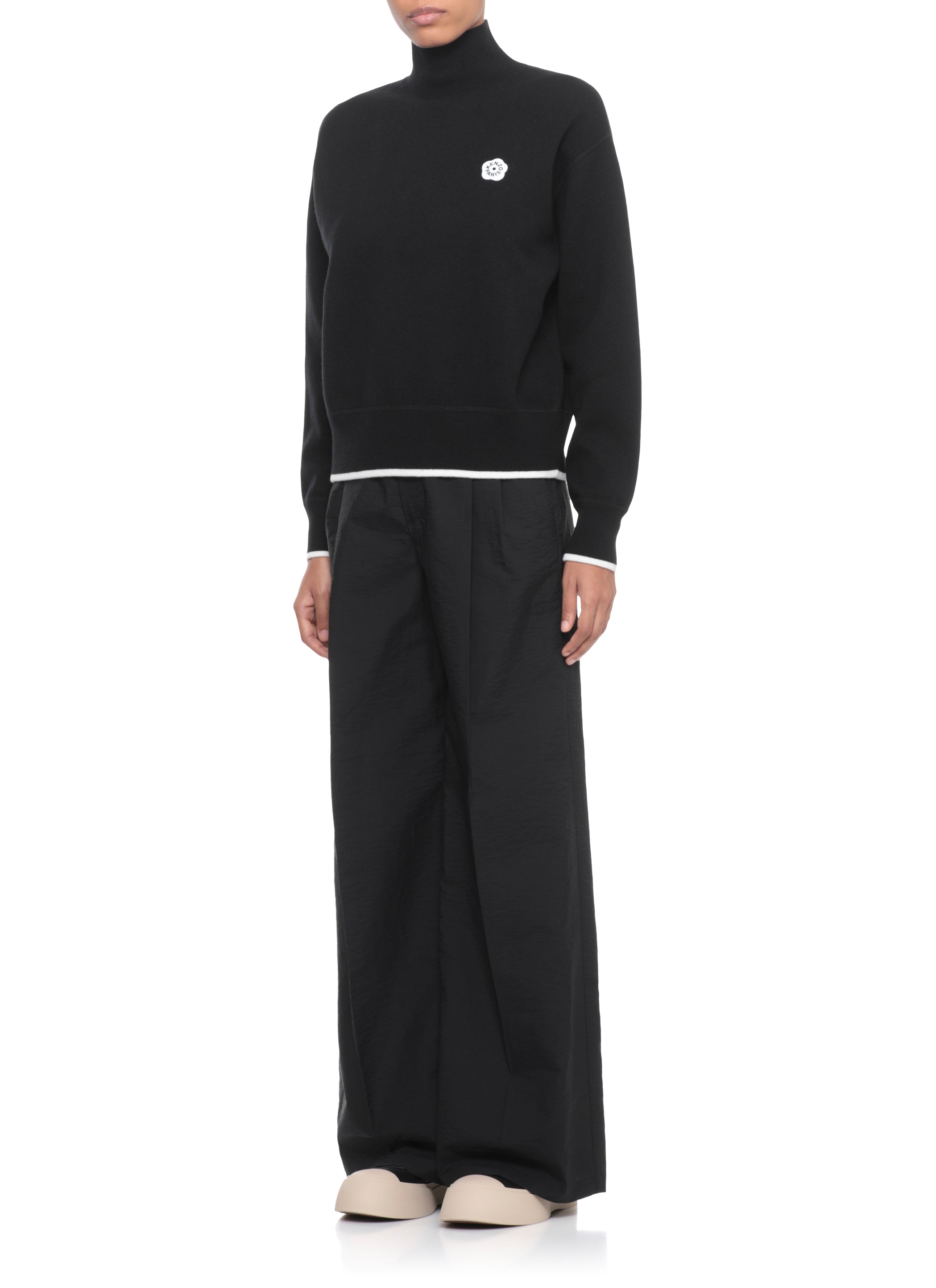 Kenzo Sweaters Black Wool Cotton Nylon Elastane