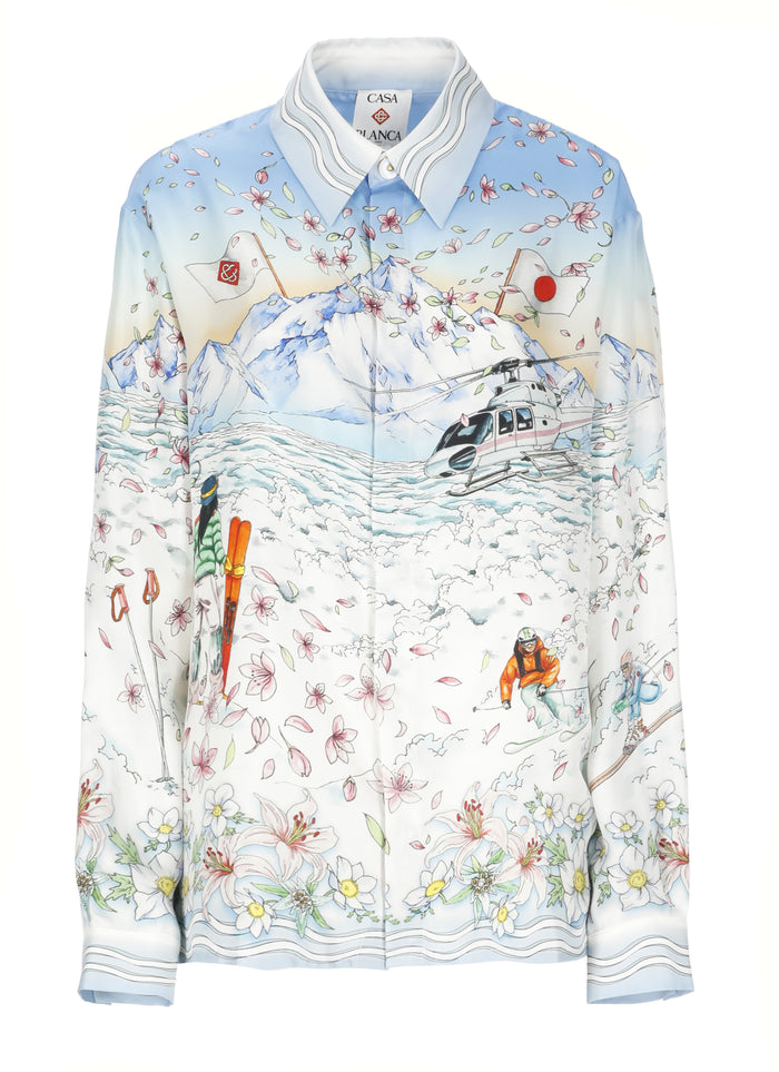 Casablanca Shirts Light Blue Silk