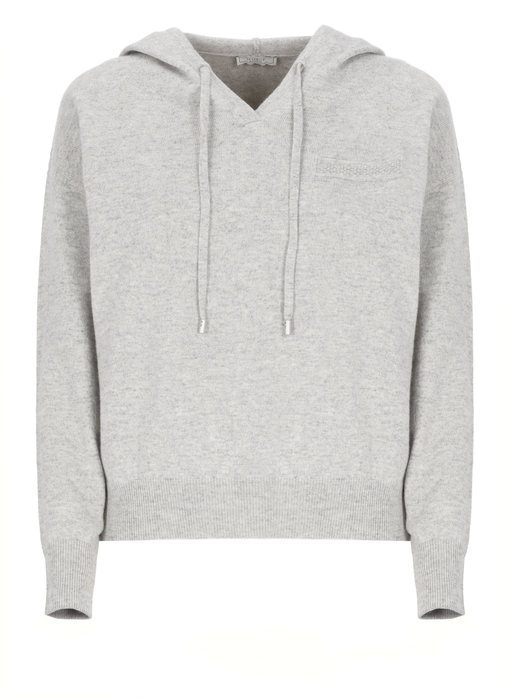 Peserico Sweaters Grey Virgin Wool Silk Cashmere