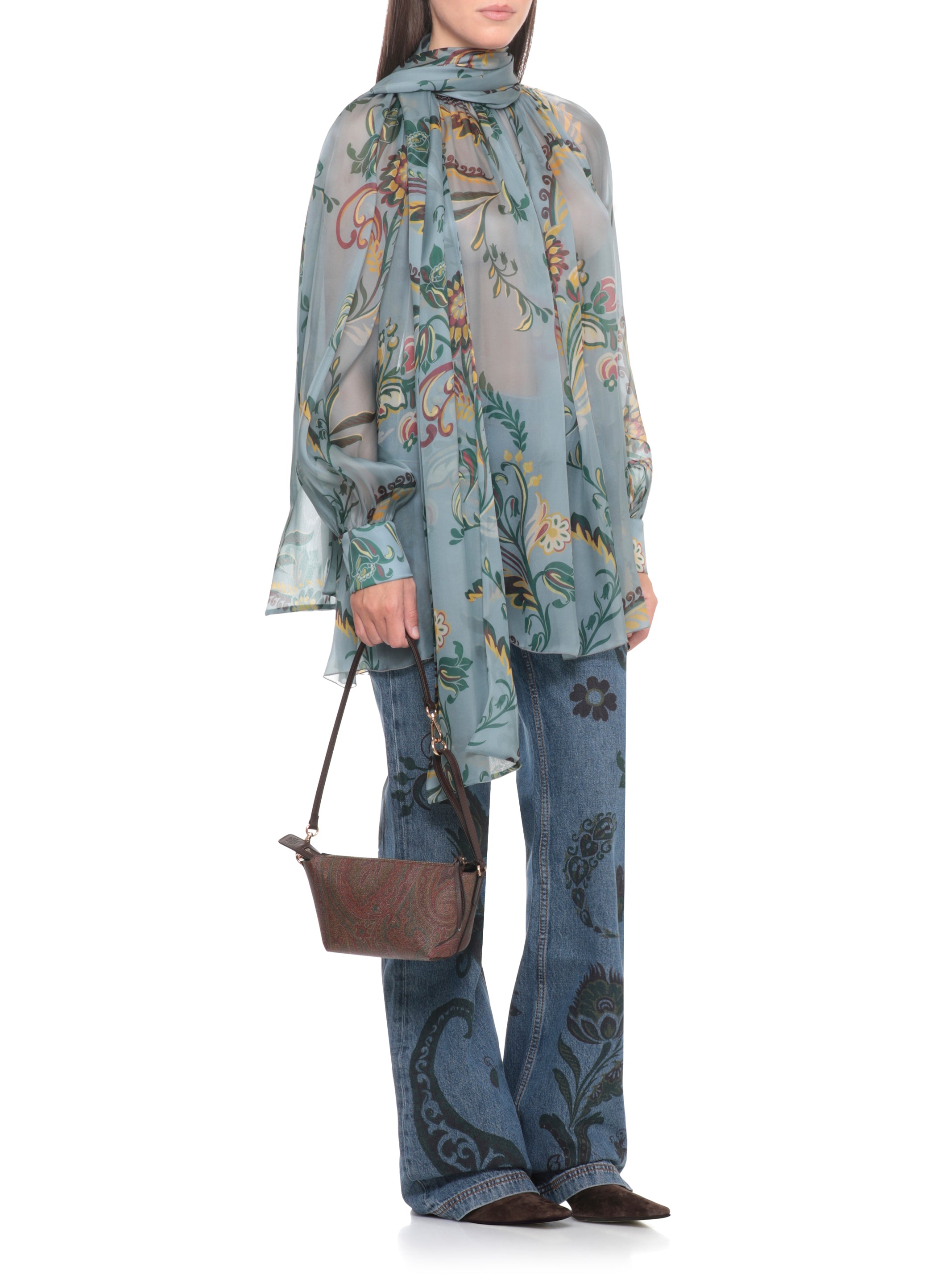 Etro Shirts Blue Silk