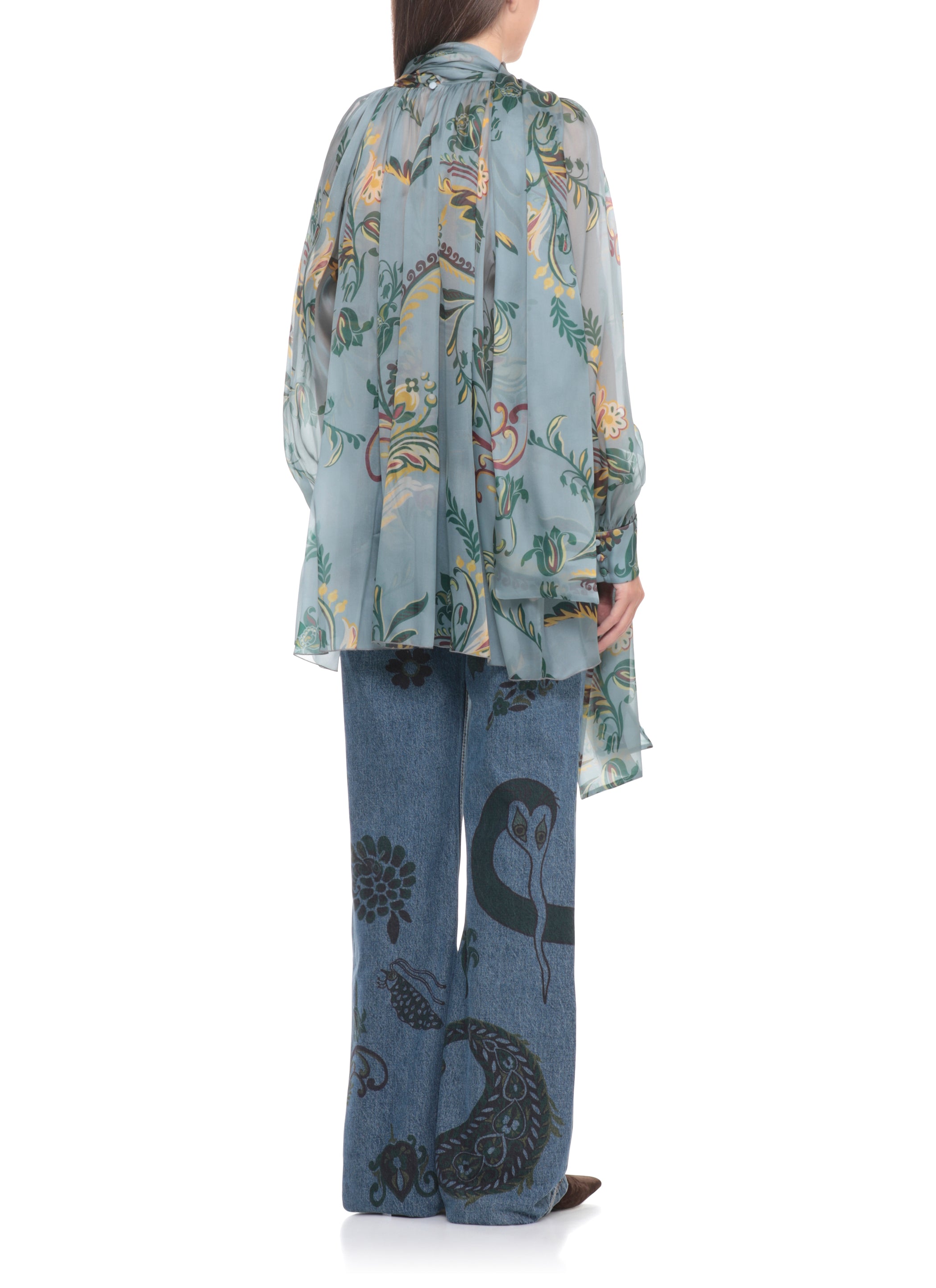 Etro Shirts Blue Silk