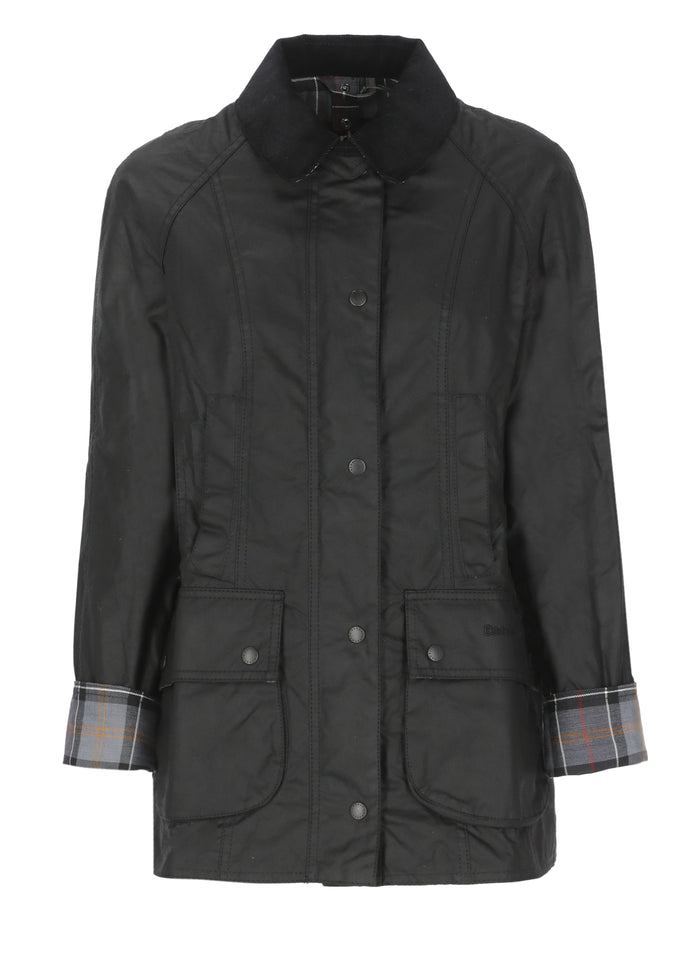 Barbour Coats Black Cotton Fabric 2: Polyester
