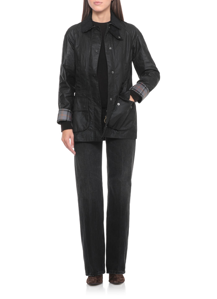 Barbour Coats Black Cotton Fabric 2: Polyester