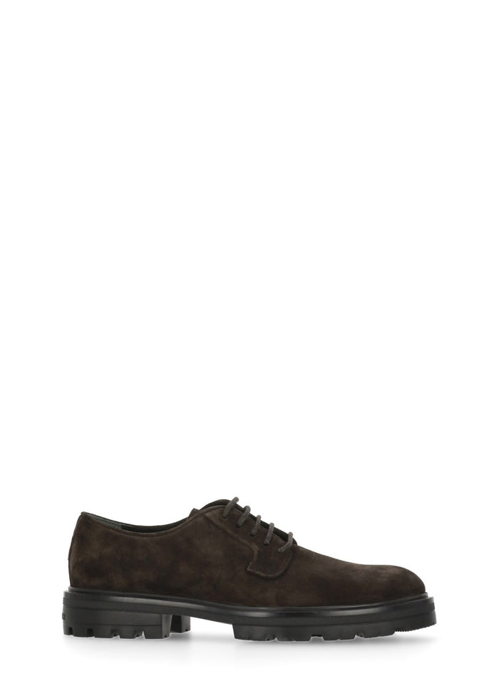Hogan Flat Shoes Brown Cowhide Sole: Rubber
