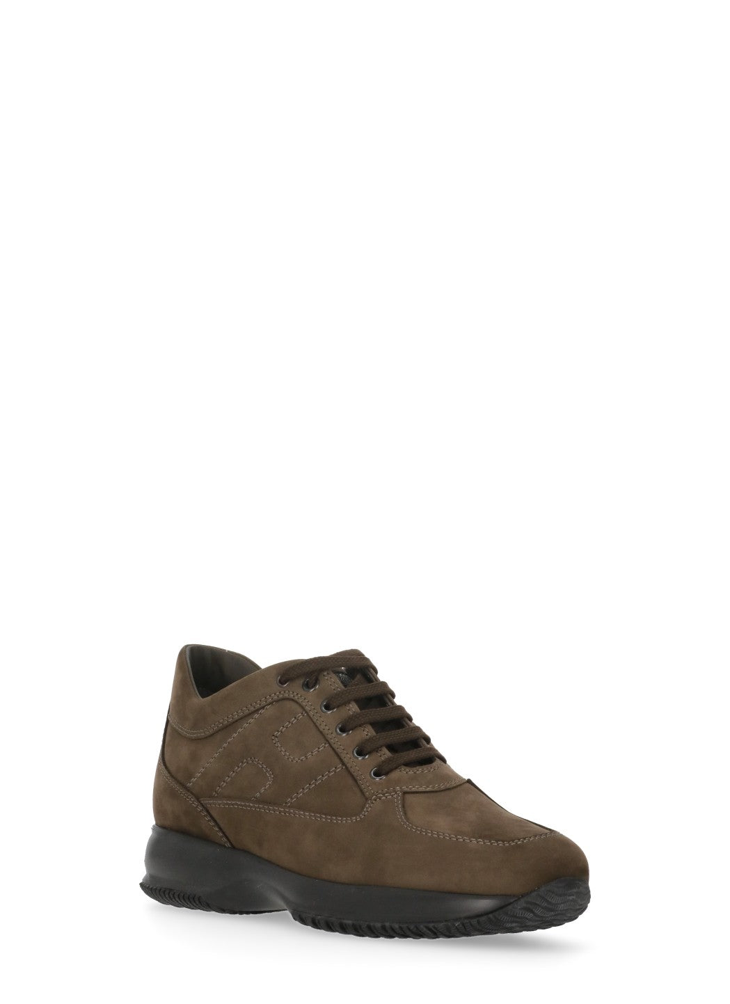 Hogan Sneakers Brown Calf Leather Sole: Rubber