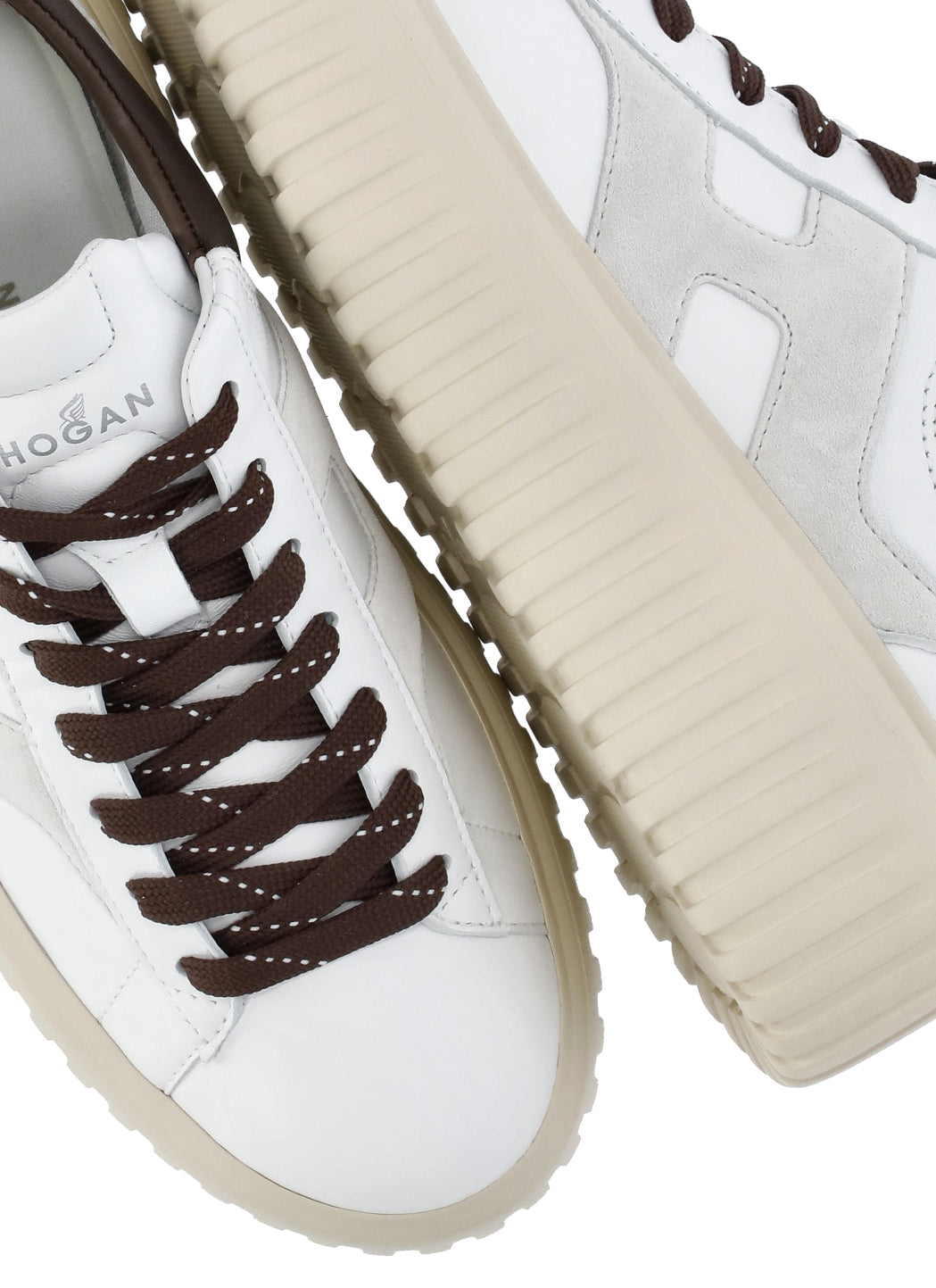 Hogan Sneakers White Cowhide Sole: Rubber