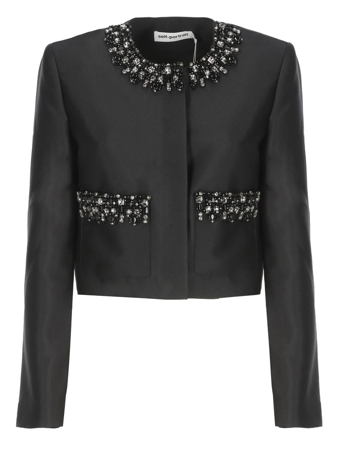 Self Portrait Jackets Black Polyester Lining: Cupro