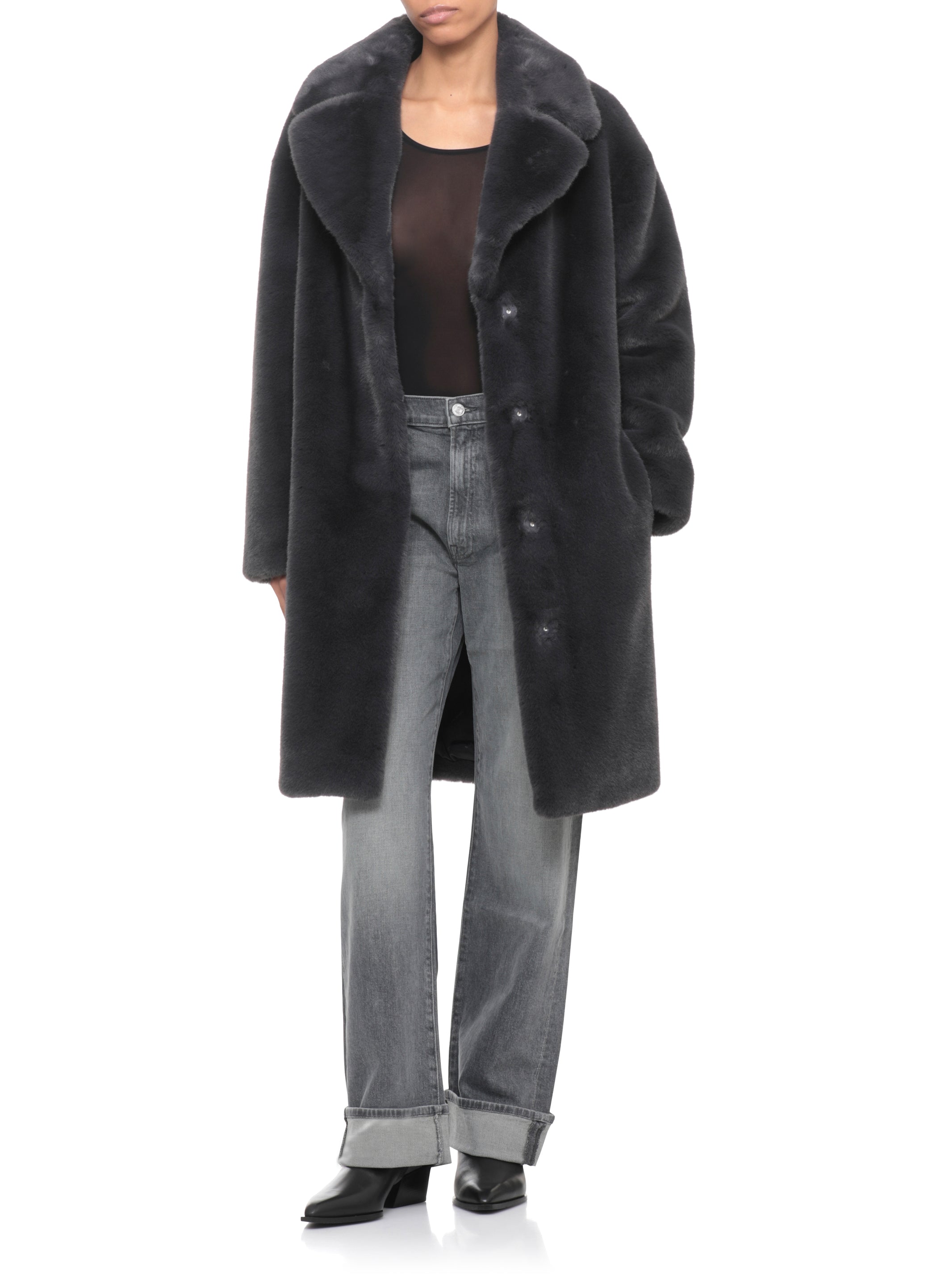 Stand Studio Coats Grey Polyester