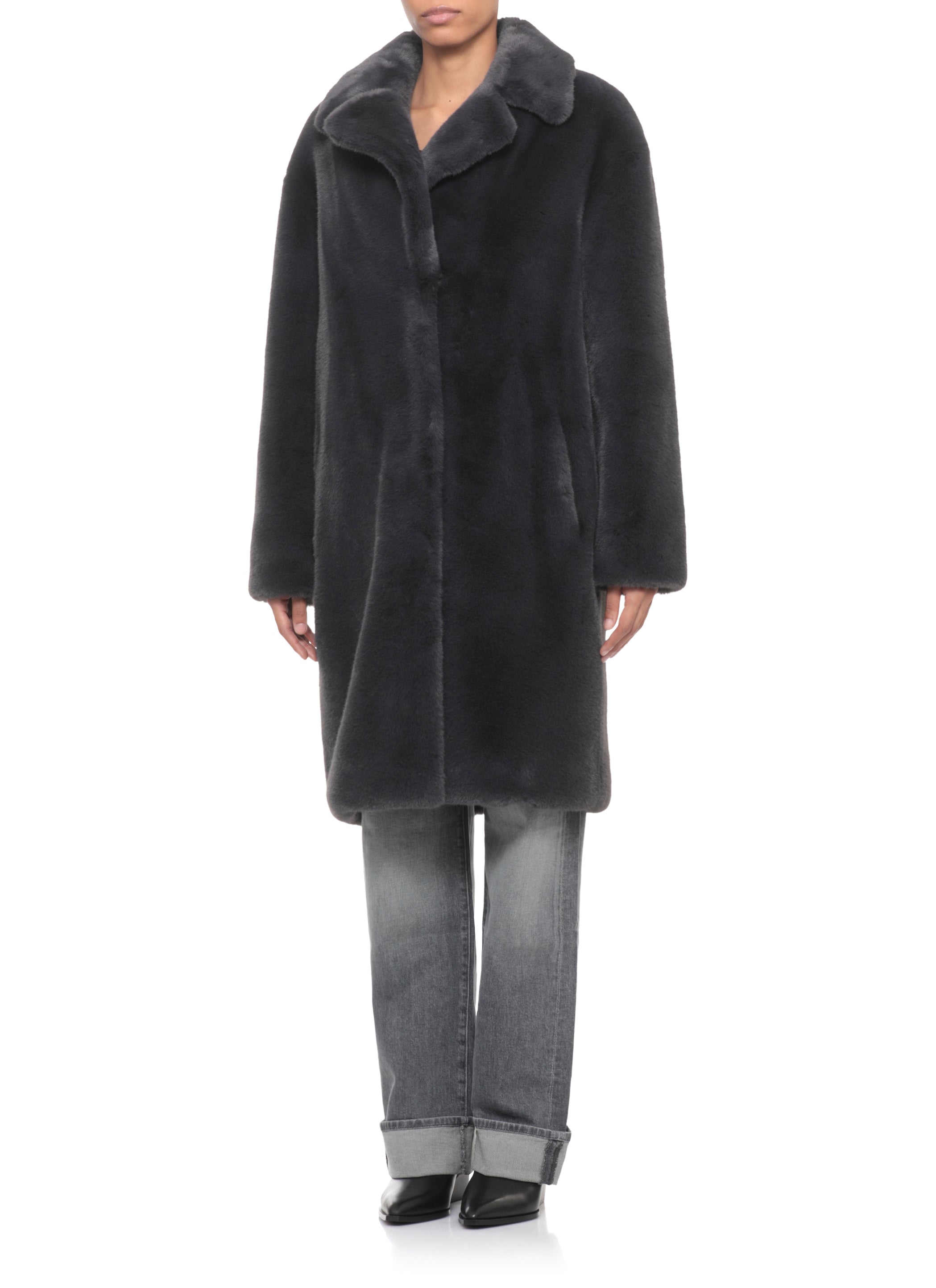 Stand Studio Coats Grey Polyester