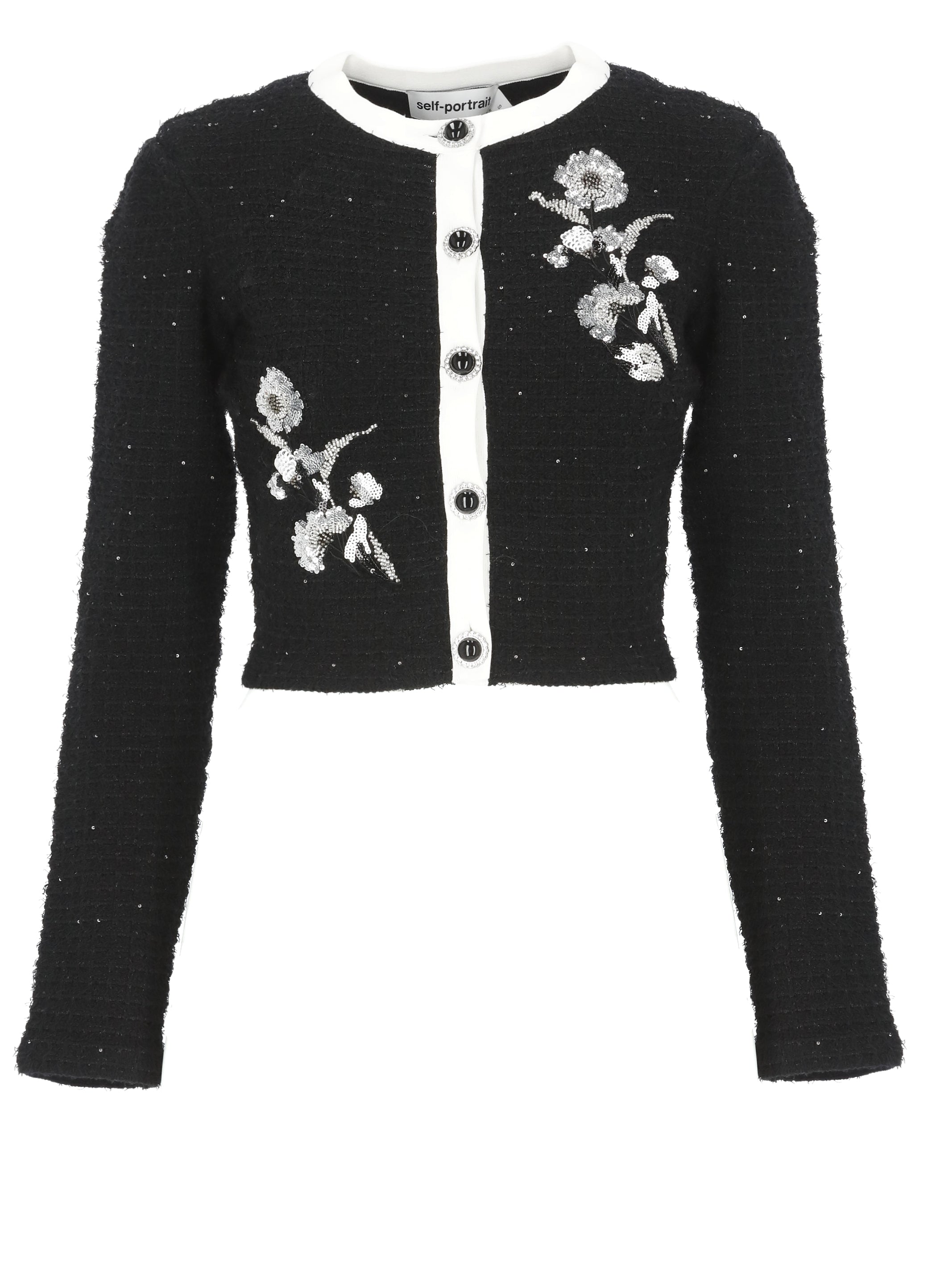 Self Portrait Jackets Black Polyester Cotton Polyamide