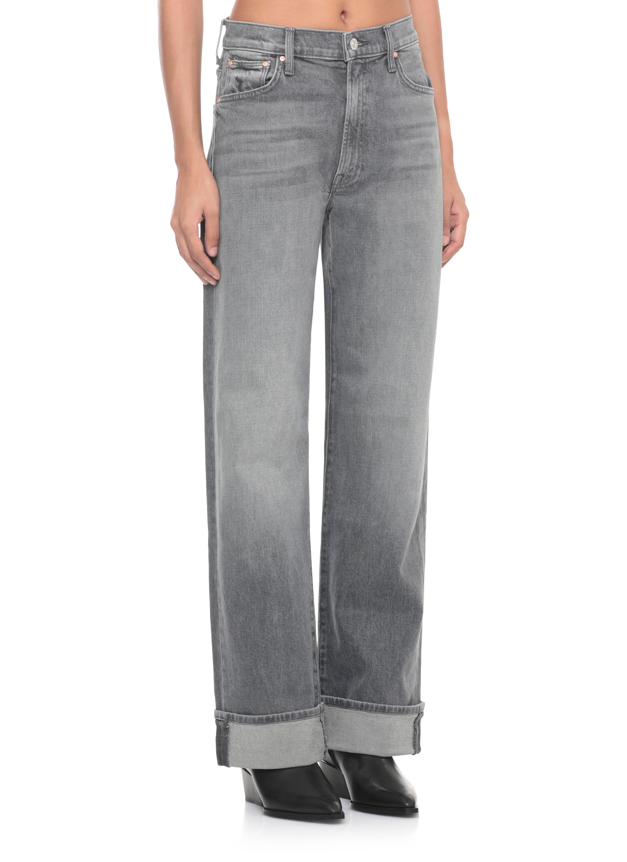 Mother Jeans Grey Cotton Elastane