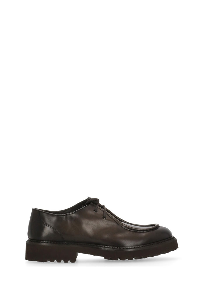 Doucals Flat Shoes Brown Cow Leather Sole: Rubber