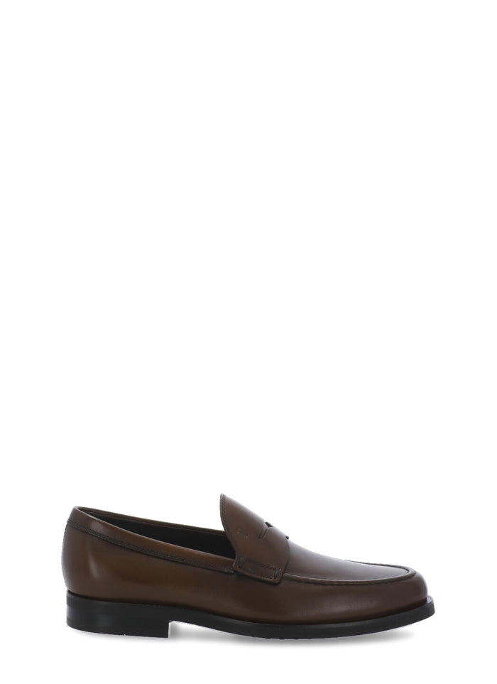 Tods Flat Shoes Brown Cow Leather Sole: Rubber