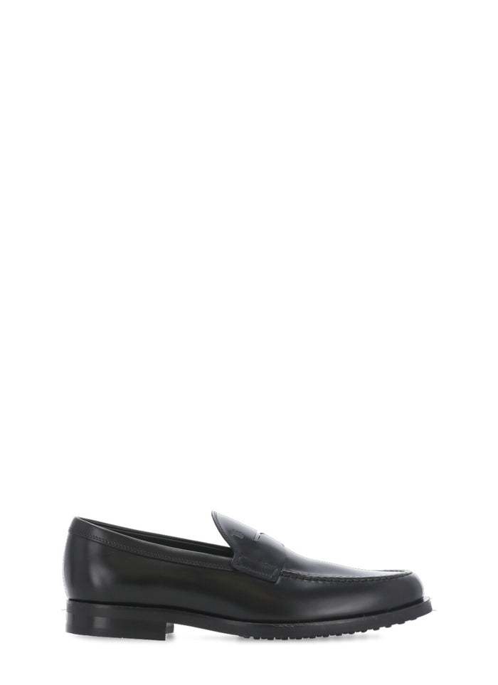 Tods Flat Shoes Black Cow Leather Sole: Rubber