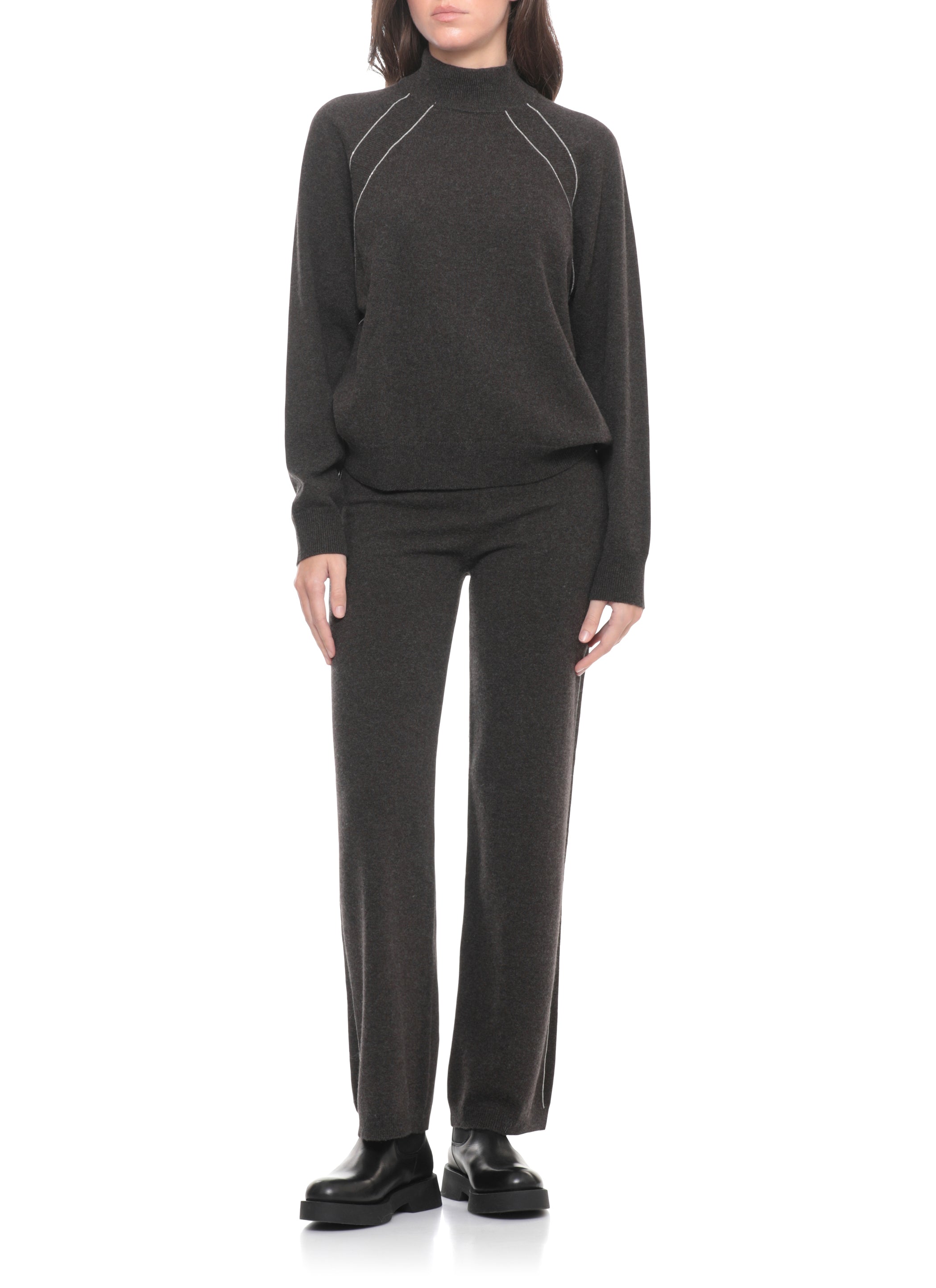 Peserico Sweaters Brown Wool Silk Cashmere