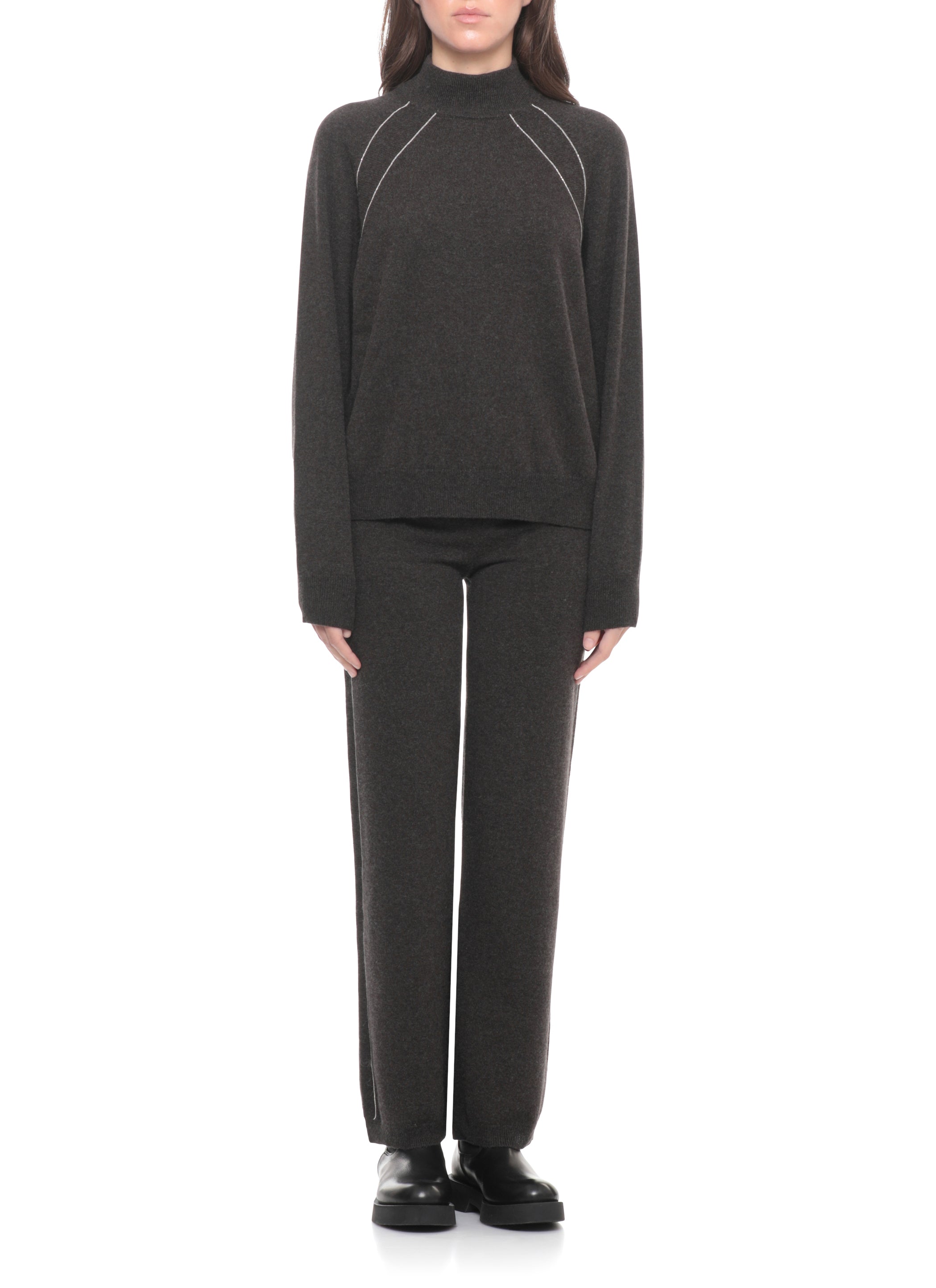 Peserico Sweaters Brown Wool Silk Cashmere
