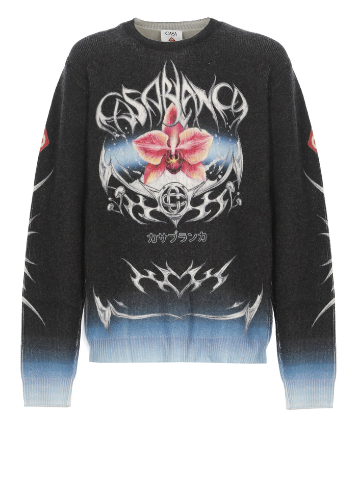 Casablanca Sweaters Black Wool Cachemire