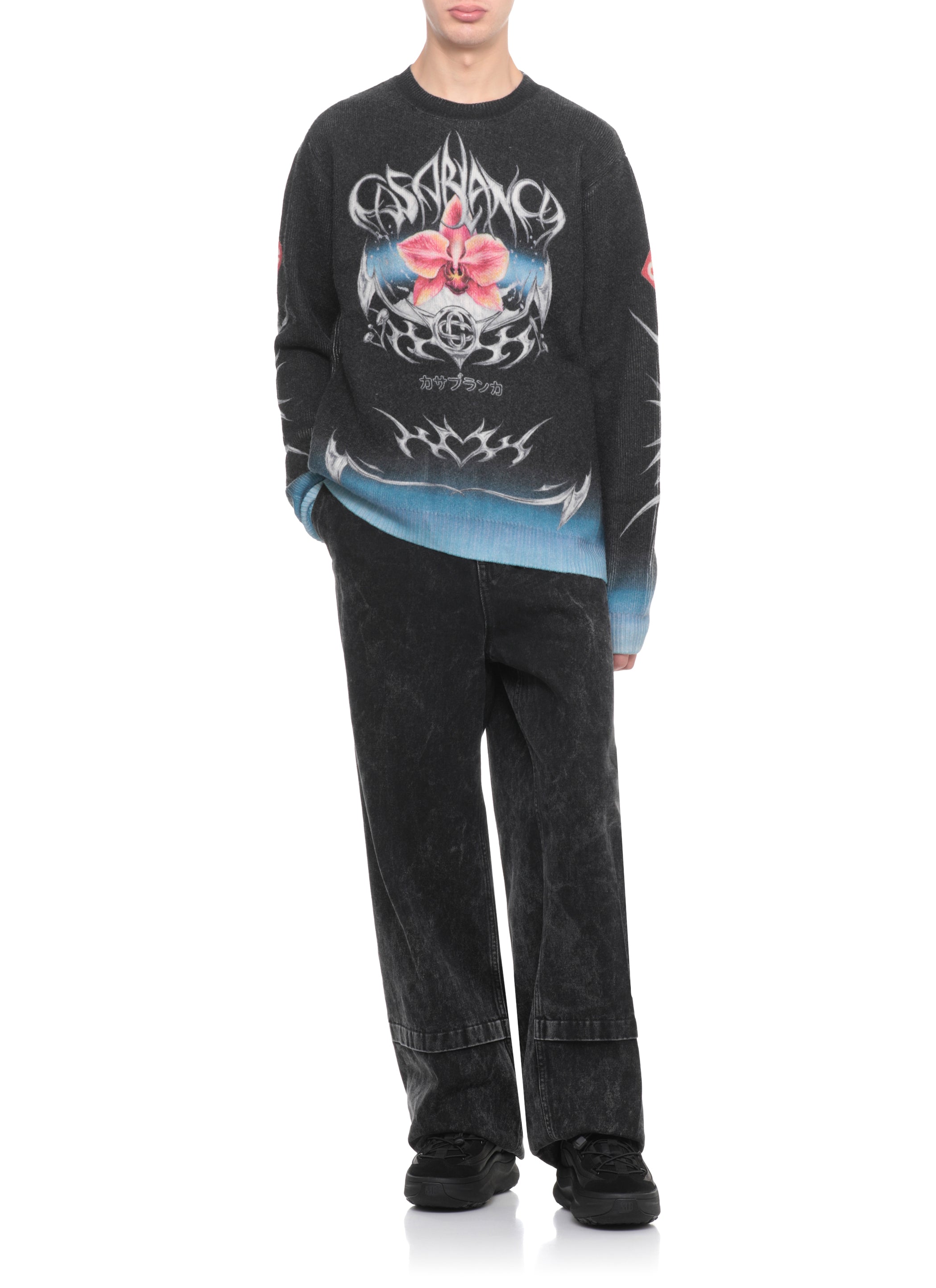 Casablanca Sweaters Black Wool Cachemire