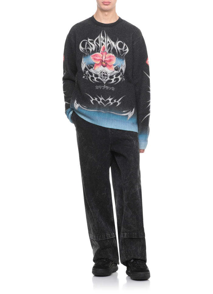 Casablanca Sweaters Black Wool Cachemire