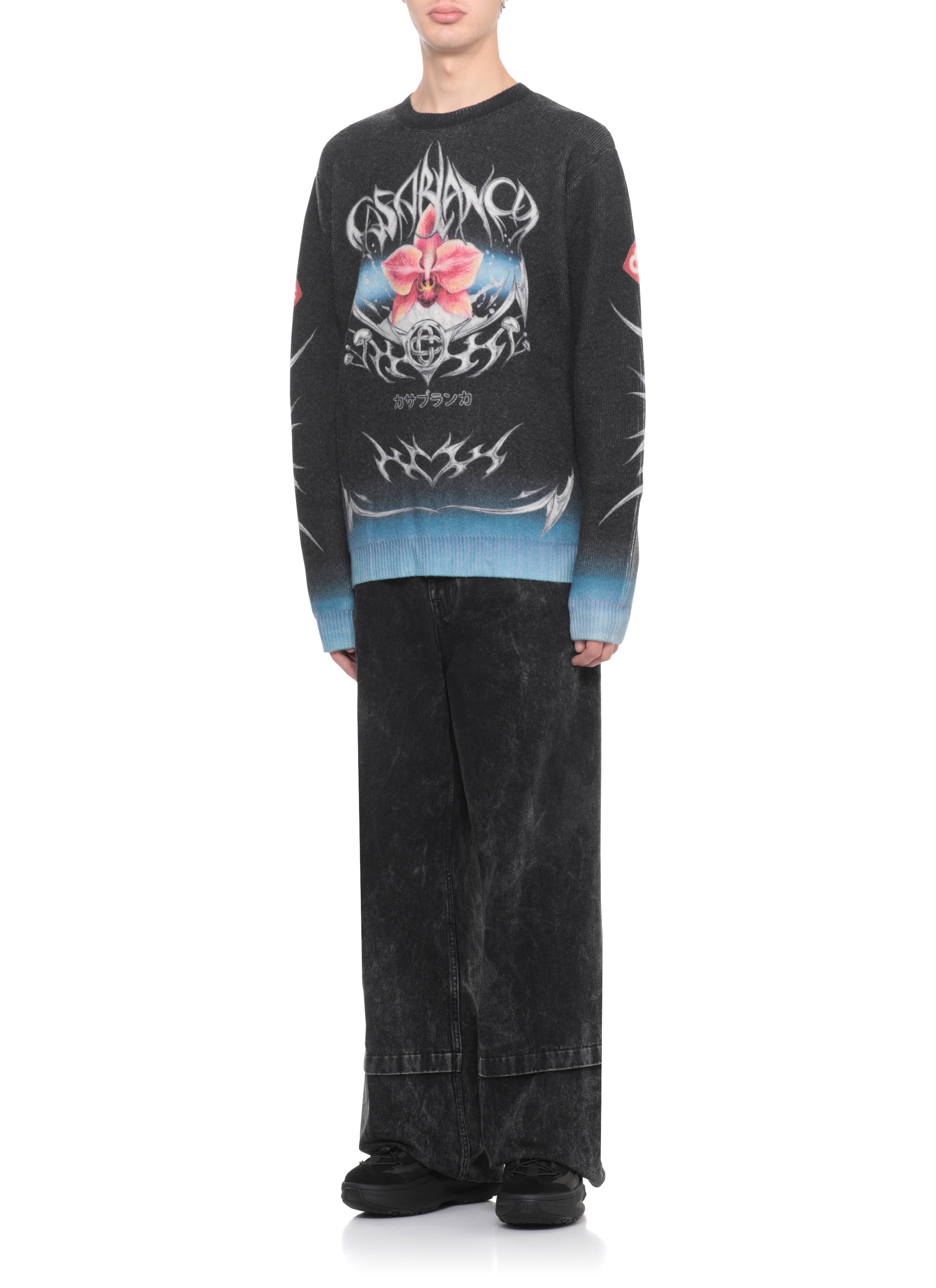 Casablanca Sweaters Black Wool Cachemire
