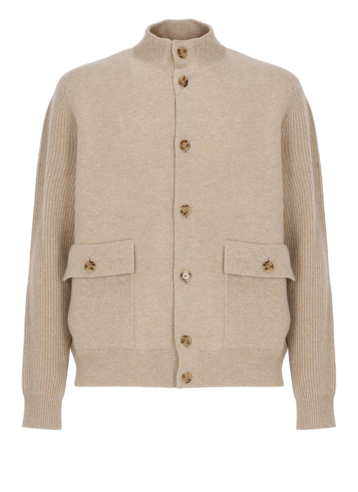 Lardini Coats Beige Wool Polyamide