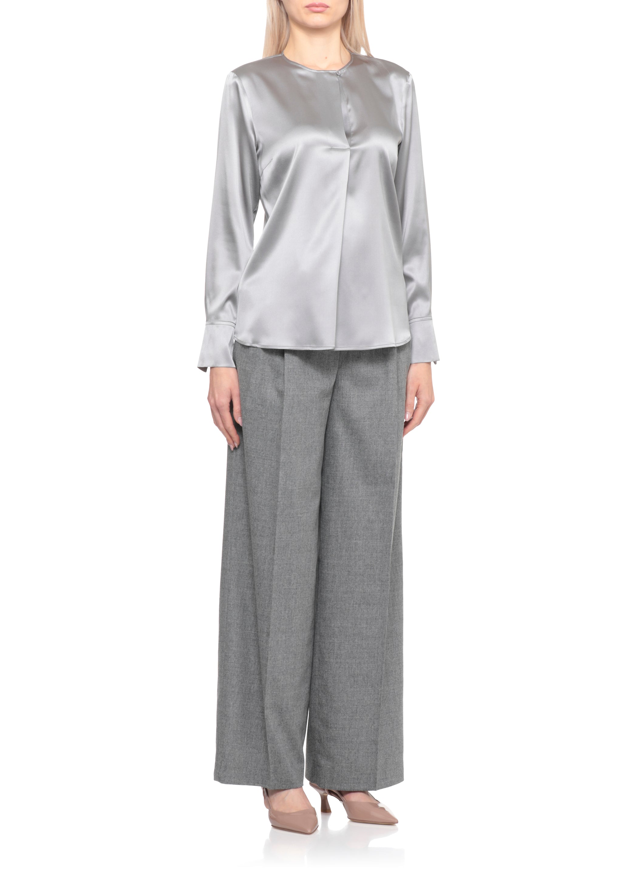 Peserico Shirts Grey Silk Elastane