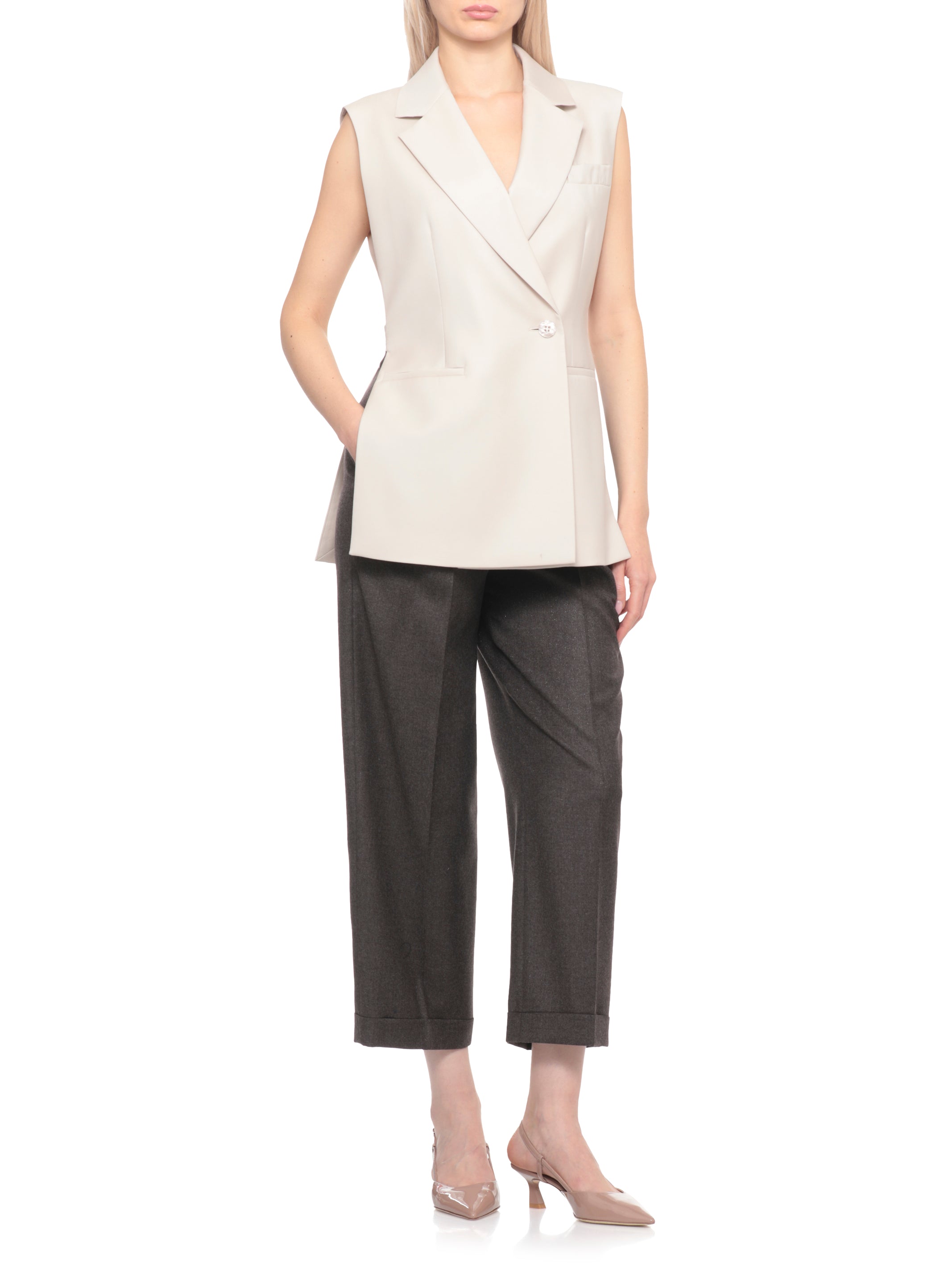 Peserico Aurea Sweaters Beige Virgin Wool Lining: Viscose