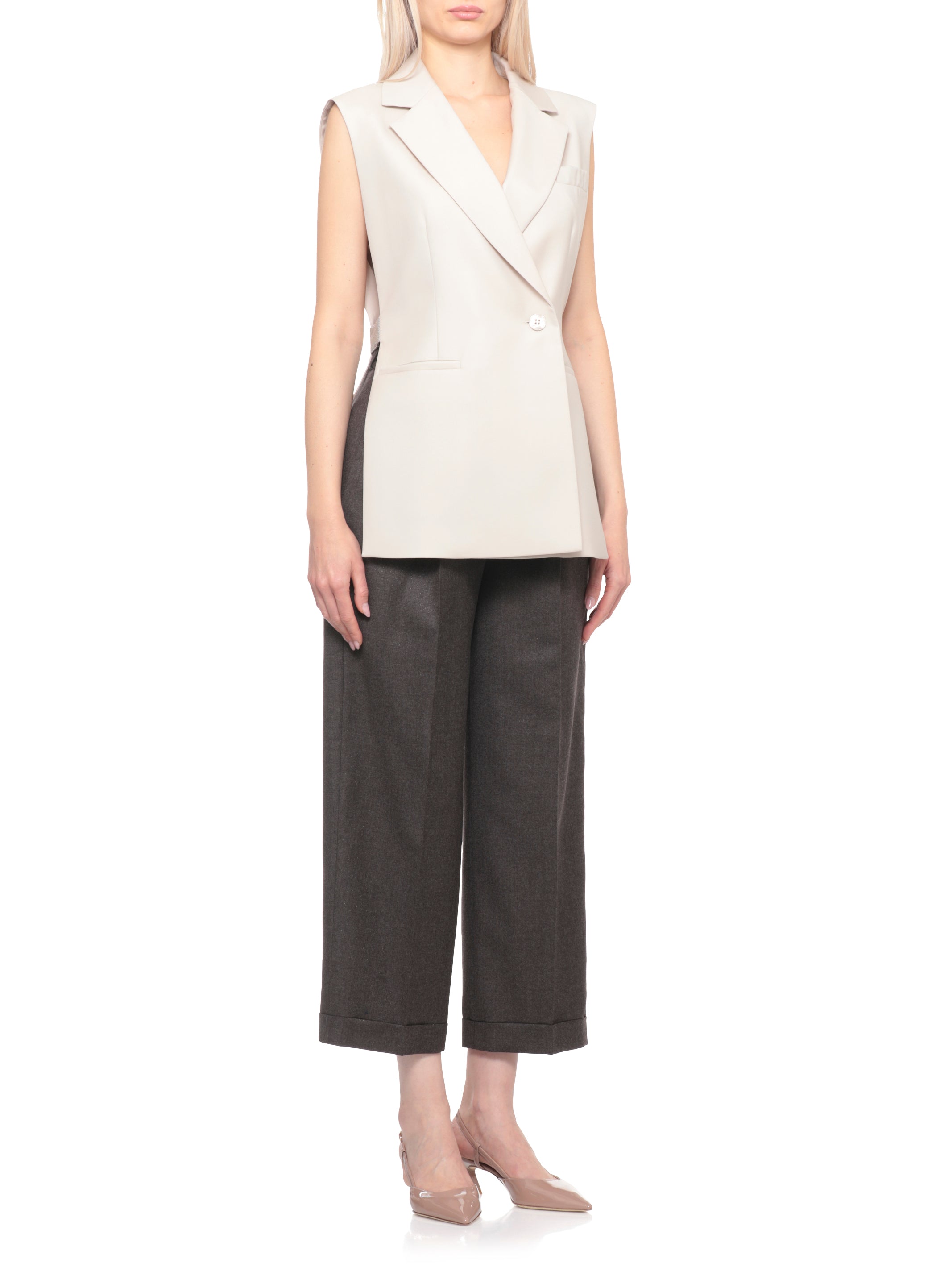 Peserico Aurea Sweaters Beige Virgin Wool Lining: Viscose