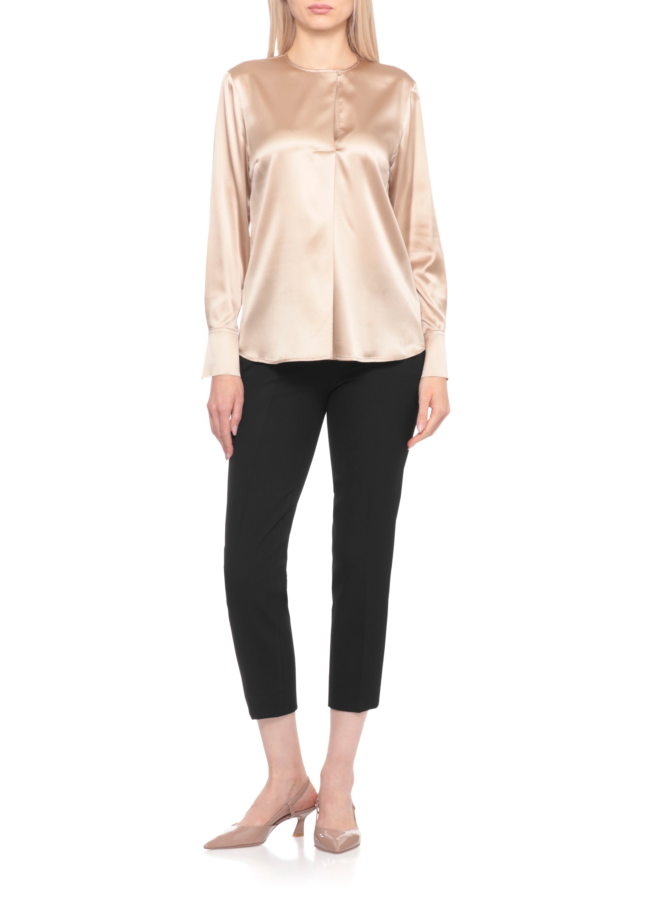 Peserico Shirts Beige Silk Elastane