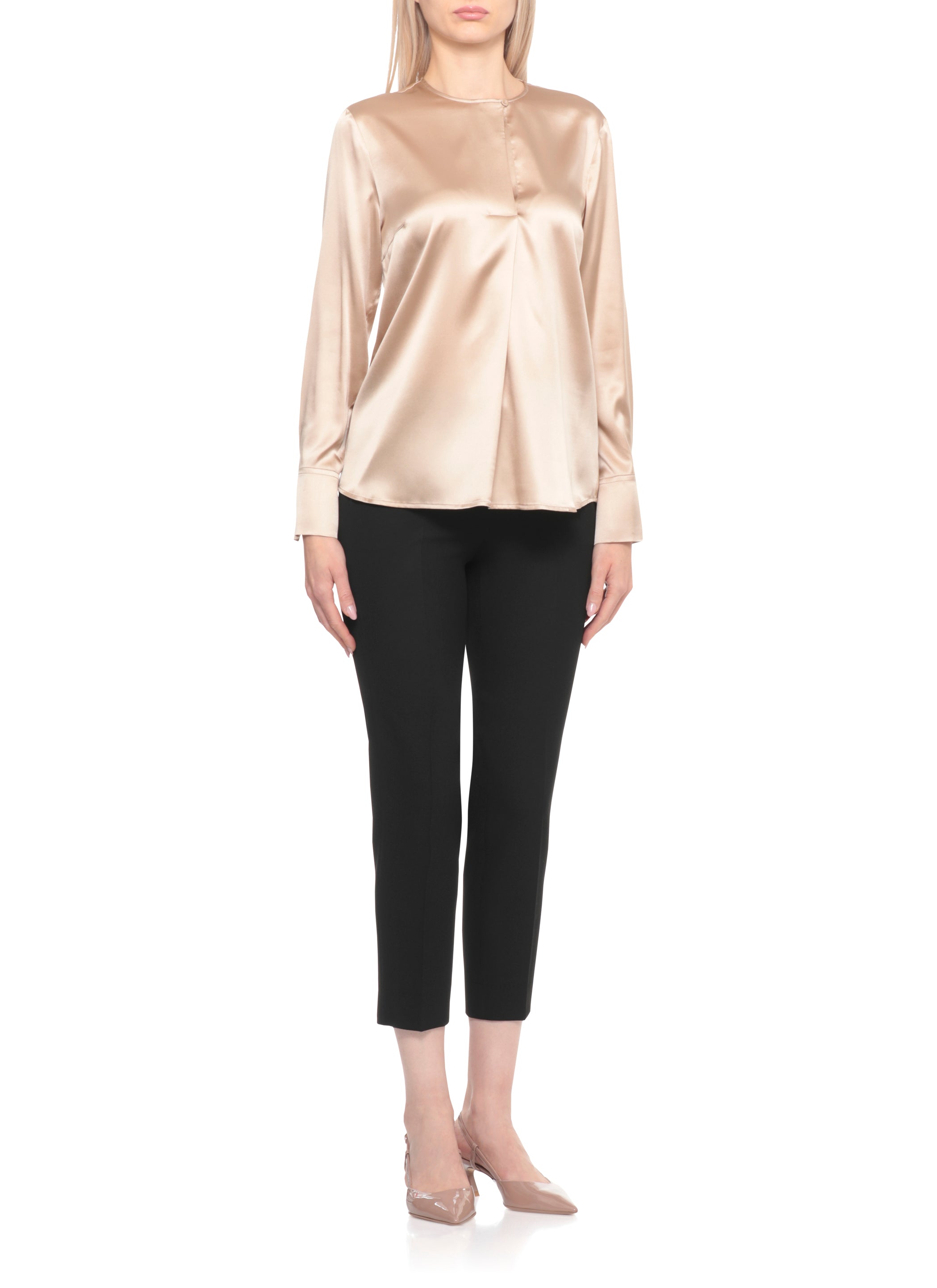 Peserico Shirts Beige Silk Elastane