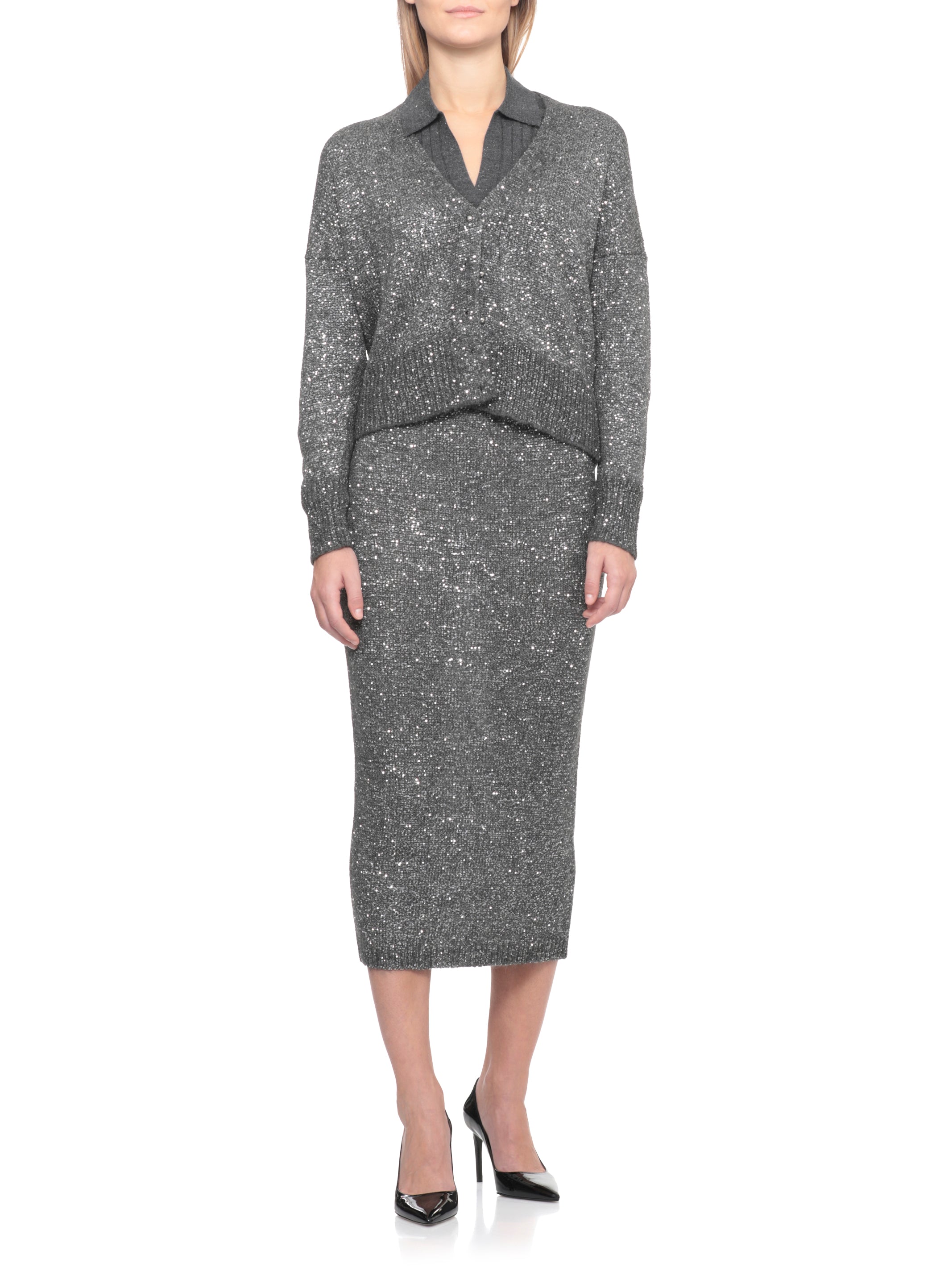 Peserico Sweaters Grey Virgin Wool Viscose Polyester