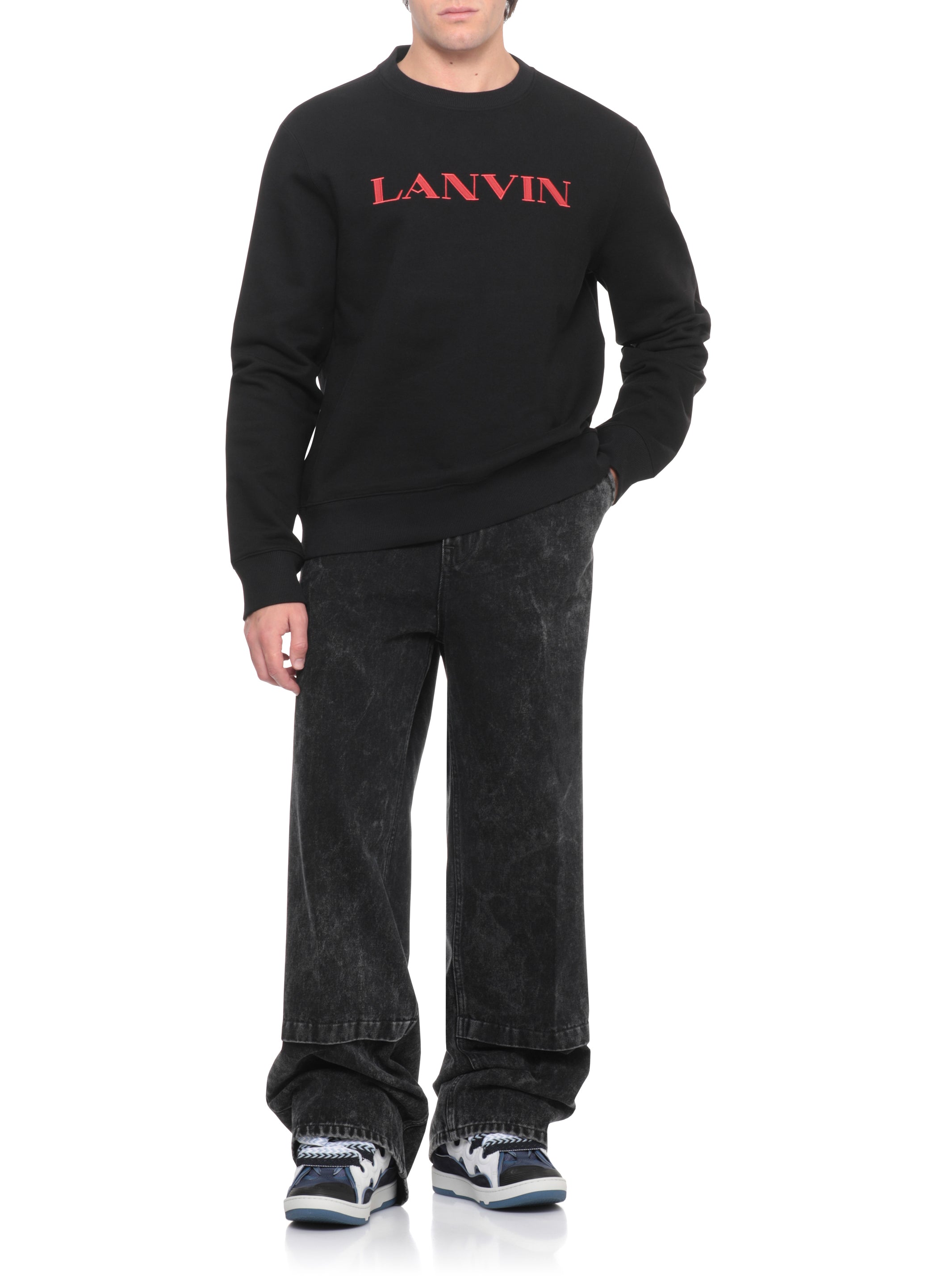 Lanvin Sweaters Black Cotton Accessories: Polyester