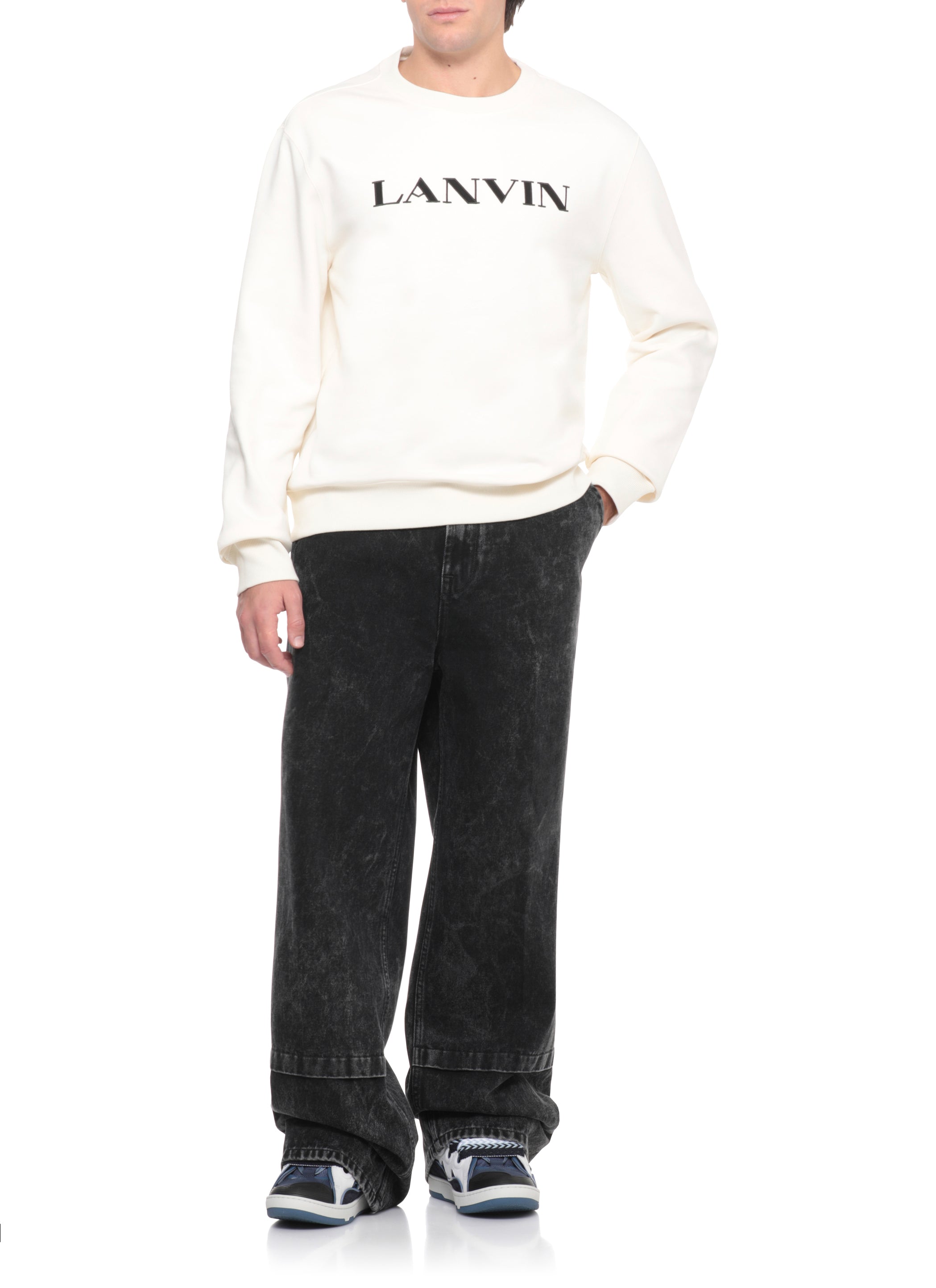 Lanvin Sweaters Ivory Cotton Accessories: Polyester