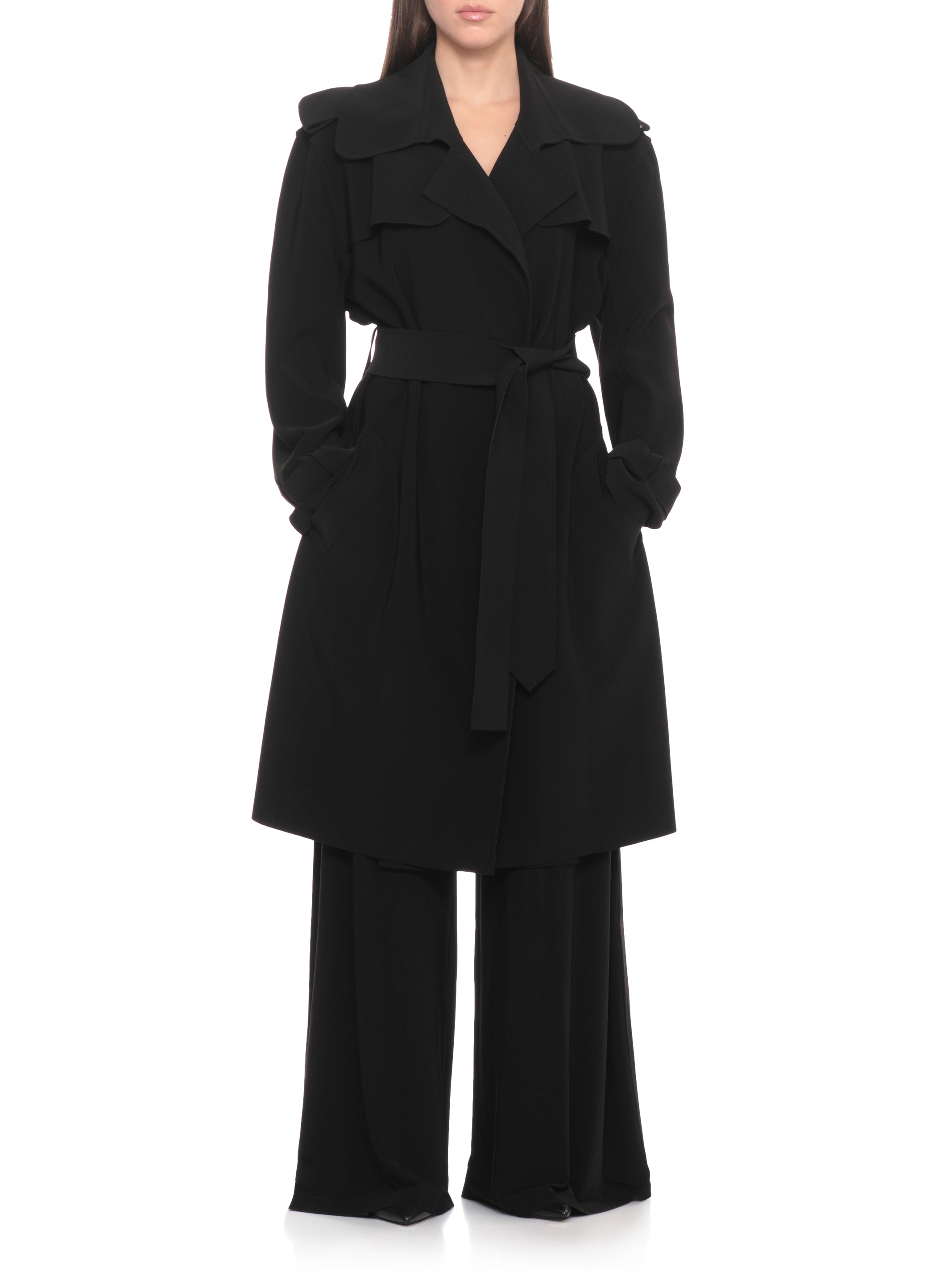Norma Kamali Coats Black Polyester Spandex