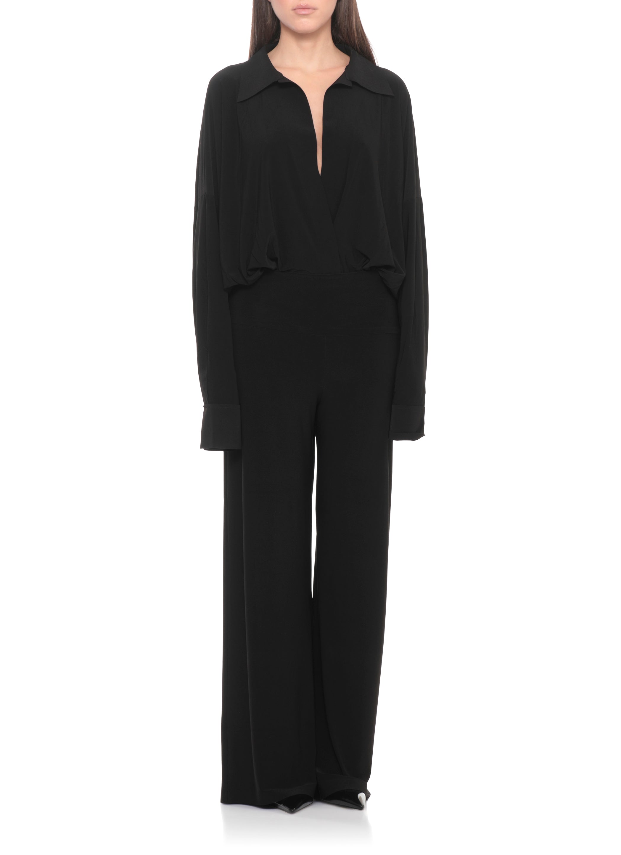 Norma Kamali Top Black Polyester Spandex