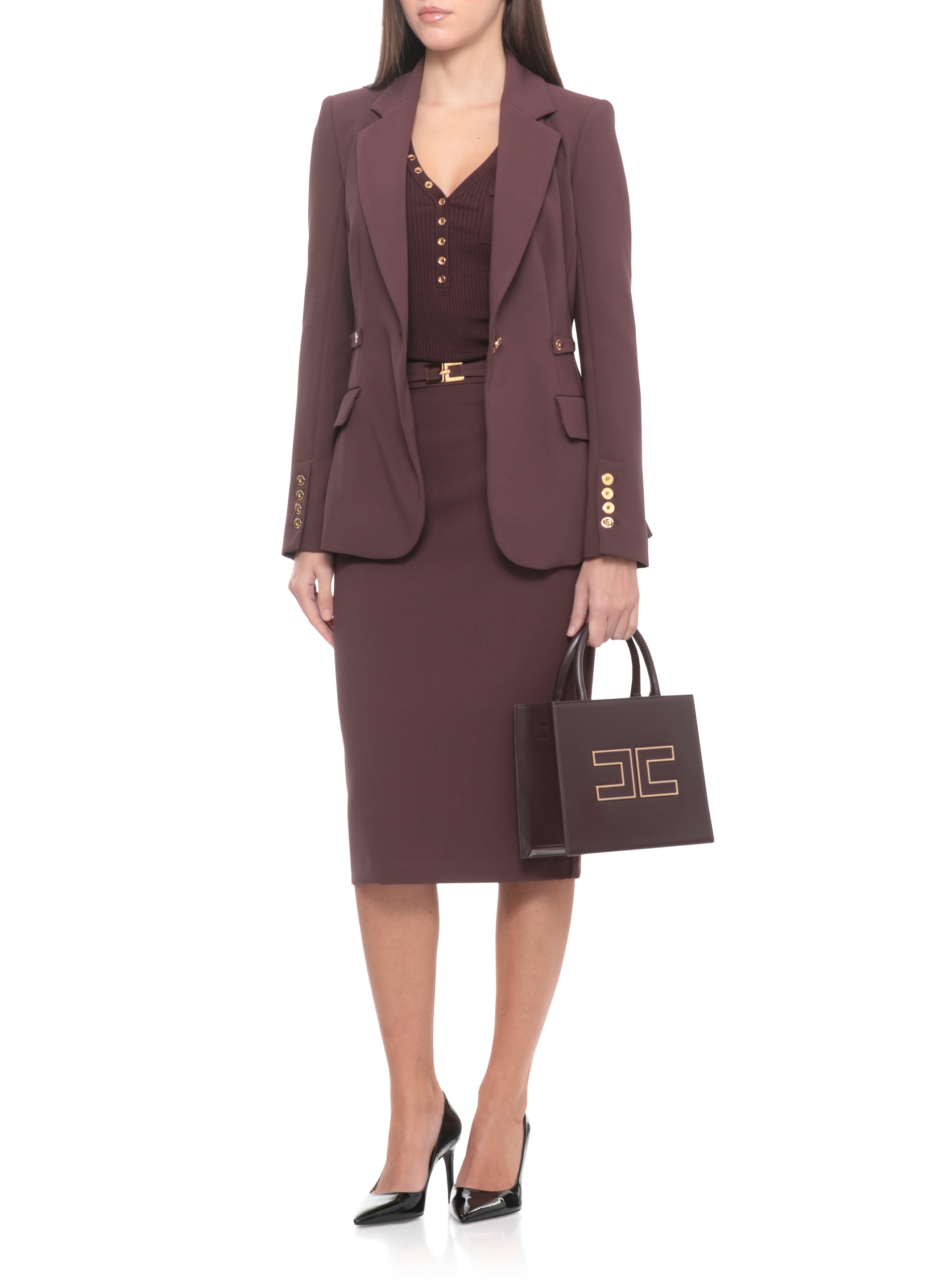 Elisabetta Franchi Jackets Brown