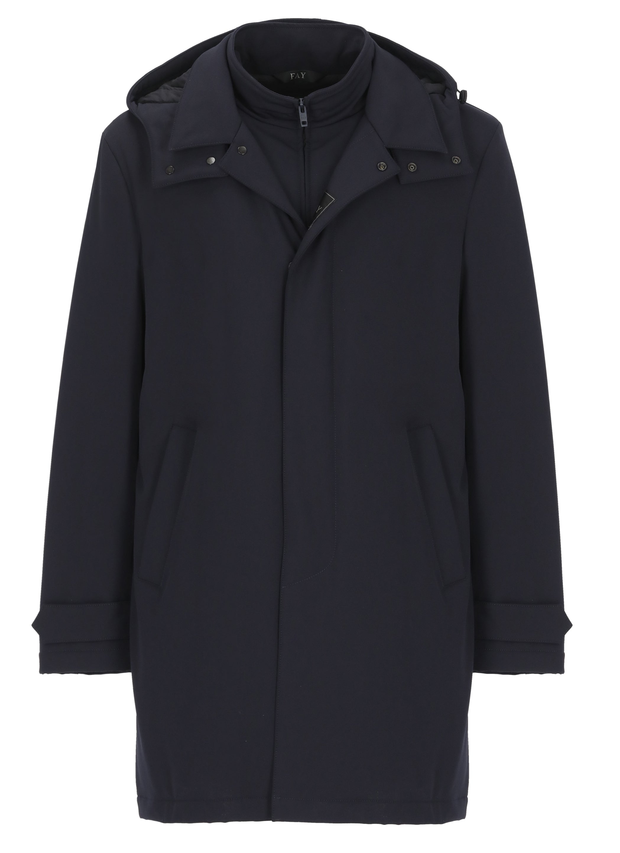 Fay Coats Blue Polyamide Elastane