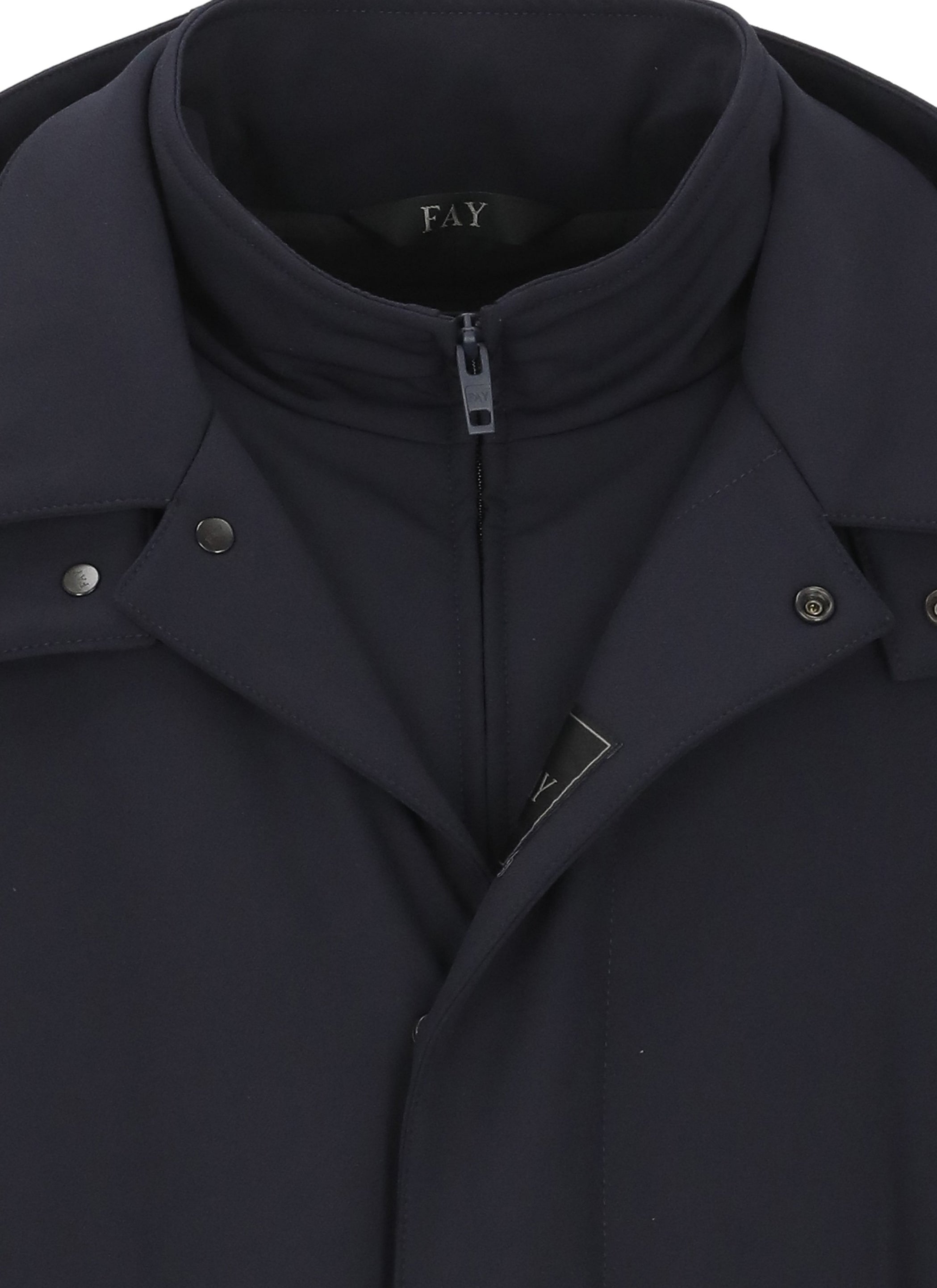 Fay Coats Blue Polyamide Elastane