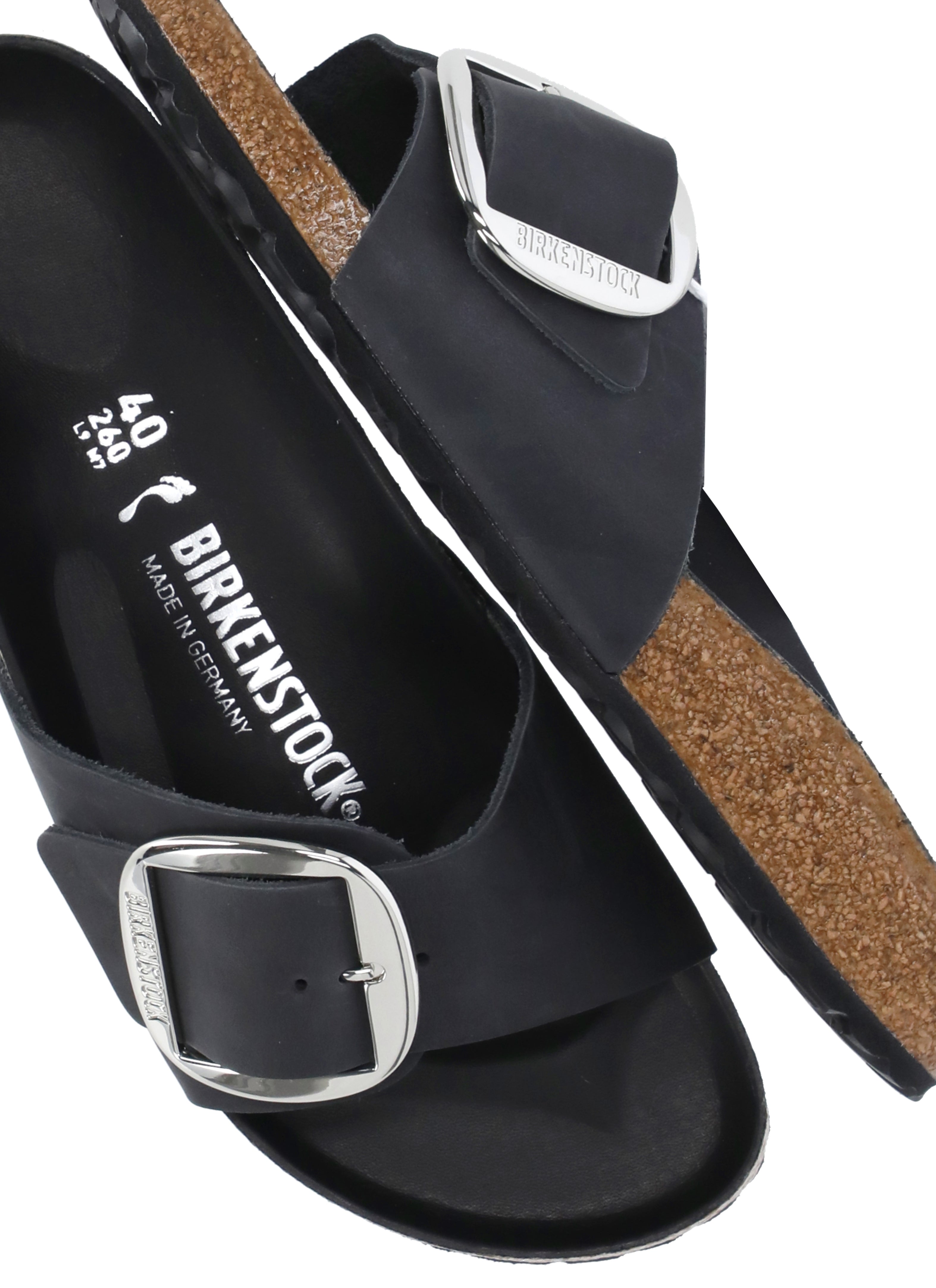 Birkenstock Sandals Black Cow Leather Sole: Rubber