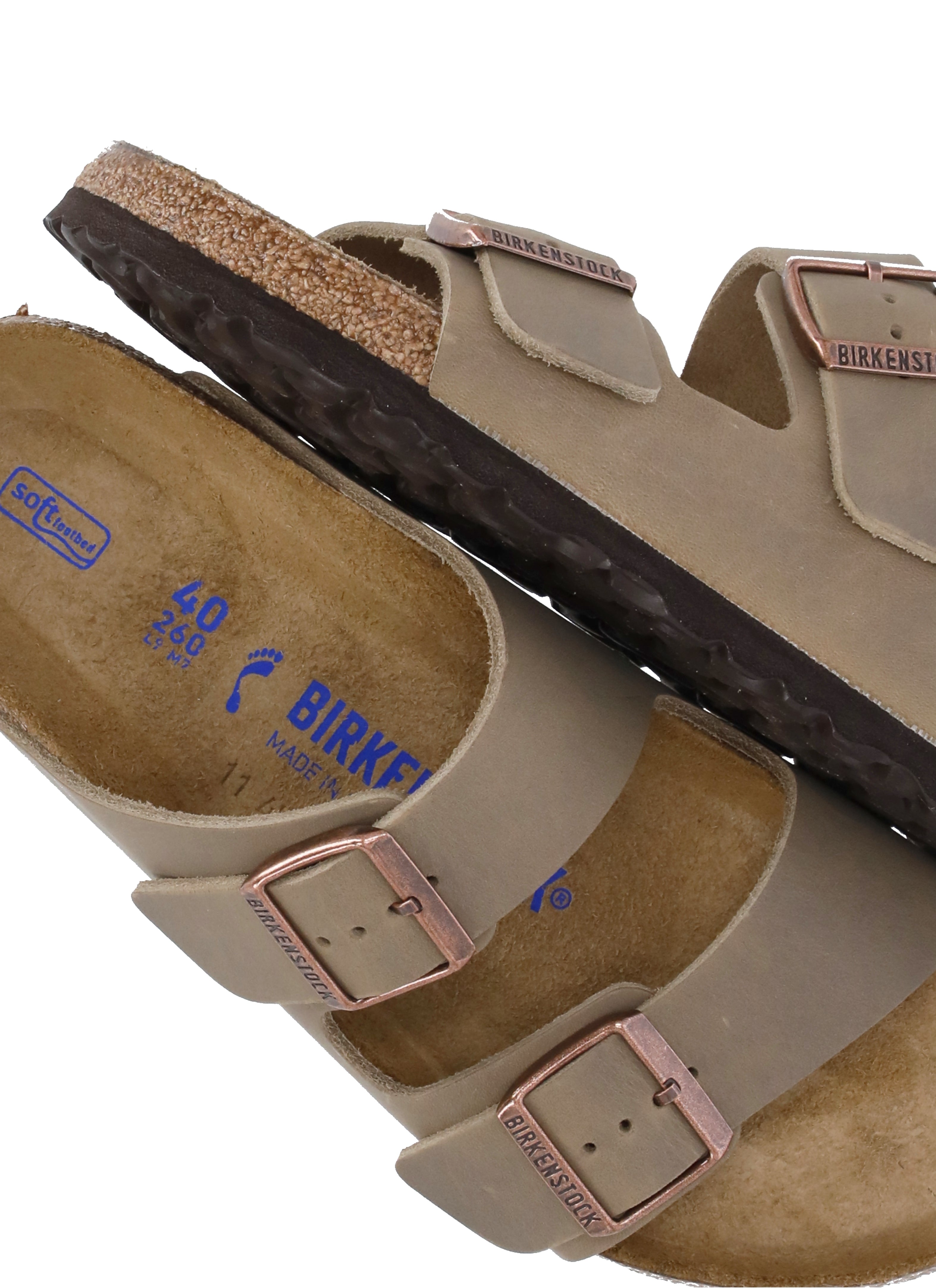 Birkenstock Sandals Beige Cow Leather Sole: Rubber
