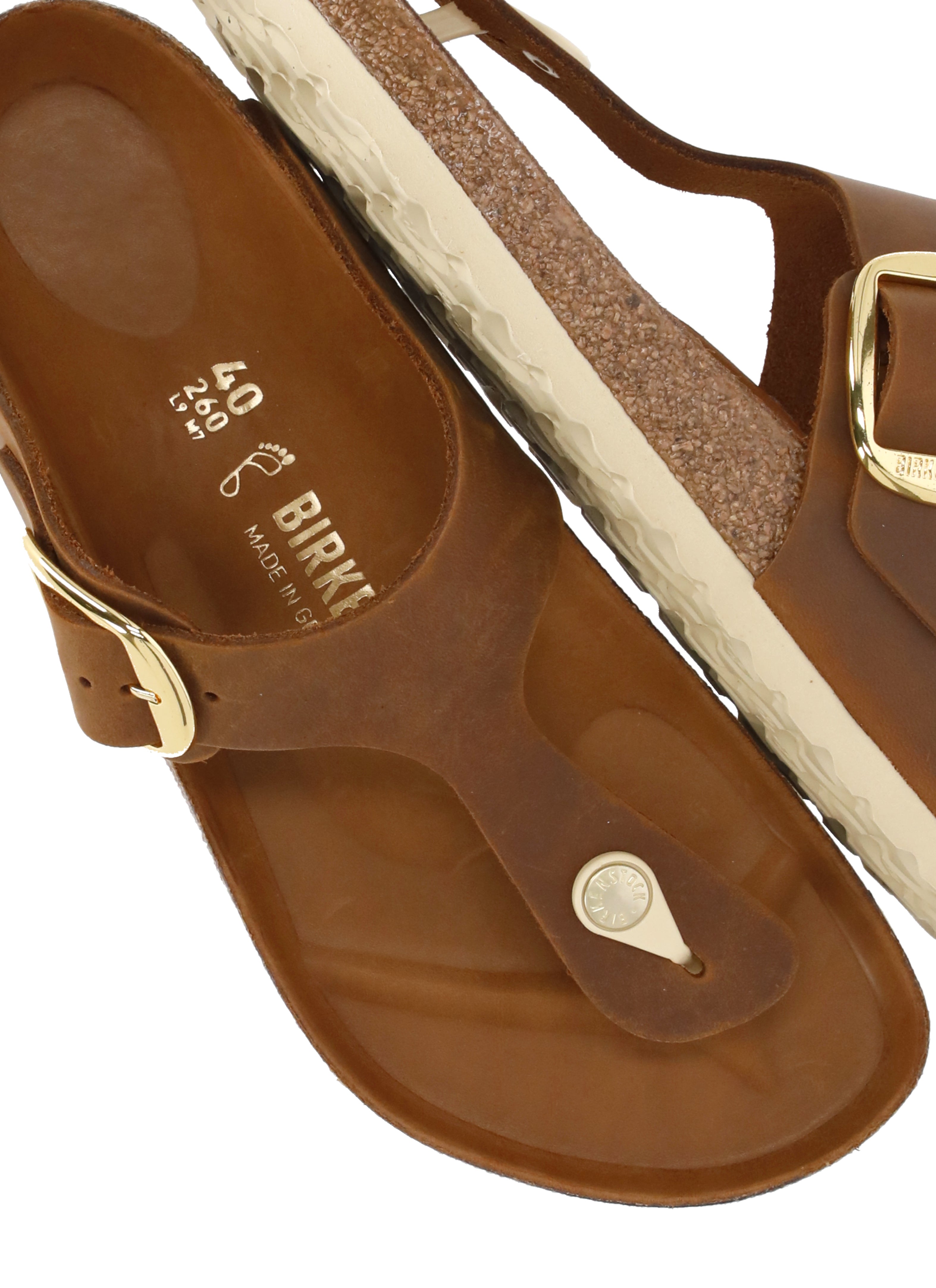 Birkenstock Sandals Brown Cow Leather Sole: Rubber