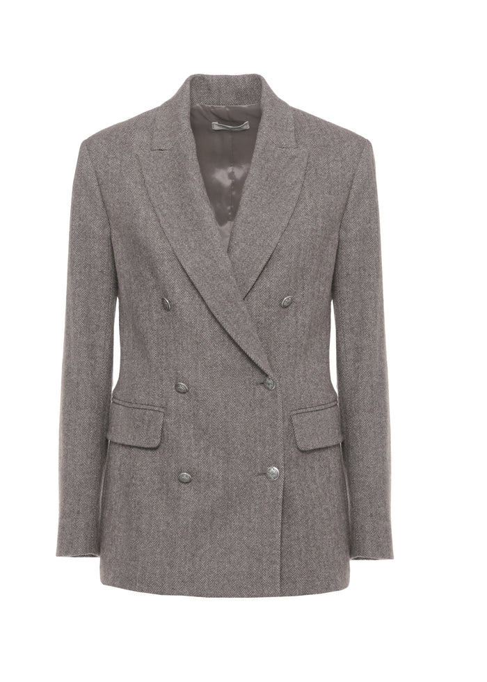 Antonelli Firenze Jackets Brown Wool Polyamide Elastane