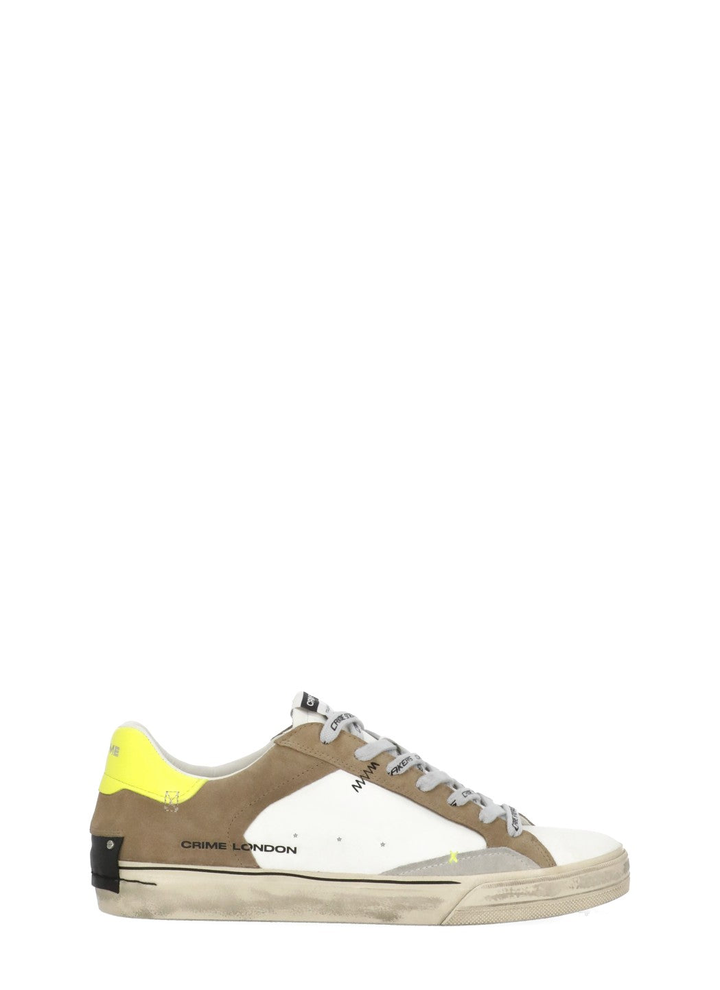 Crime London Sneakers White Cow Leather Sole: Rubber