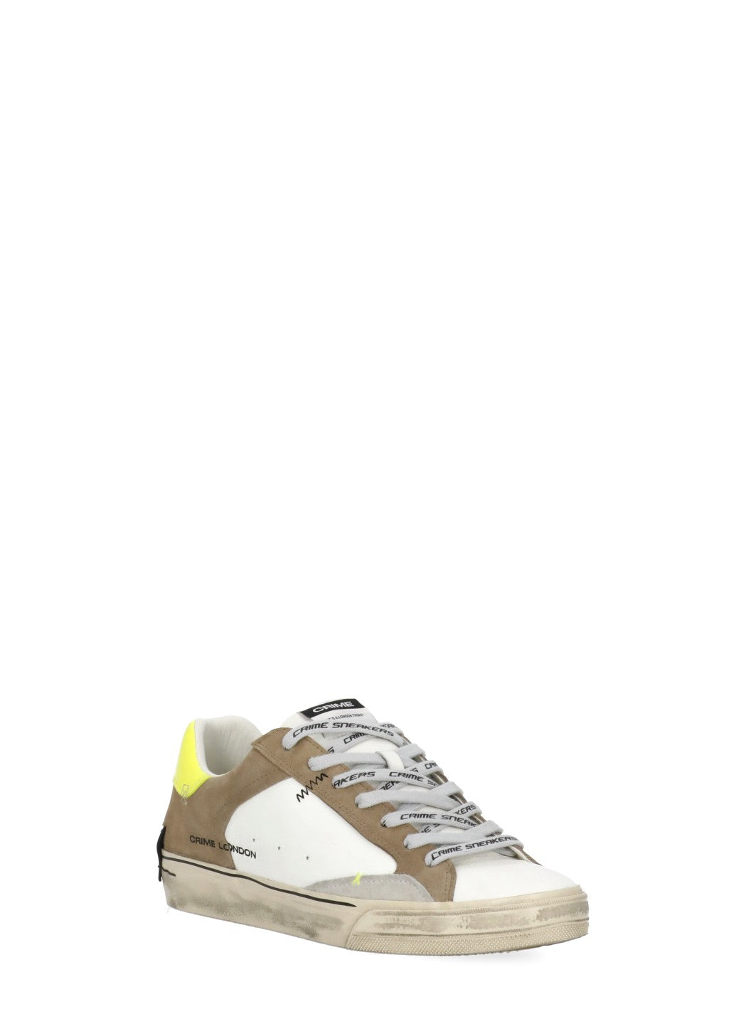 Crime London Sneakers White Cow Leather Sole: Rubber
