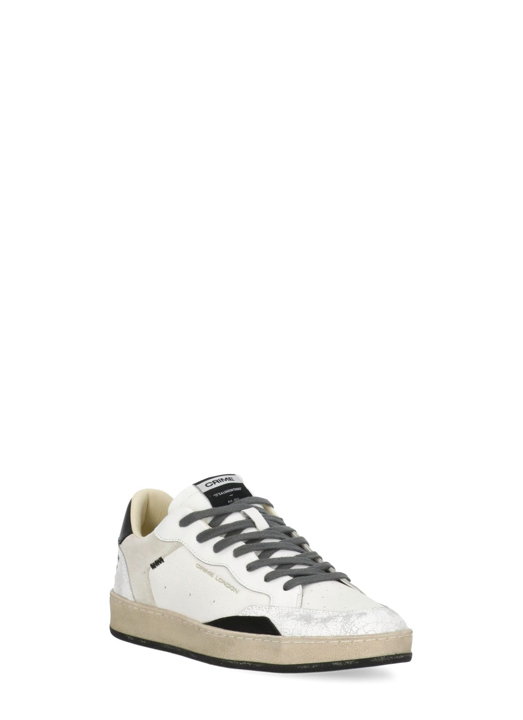 Crime London Sneakers White Cow Leather Sole: Rubber