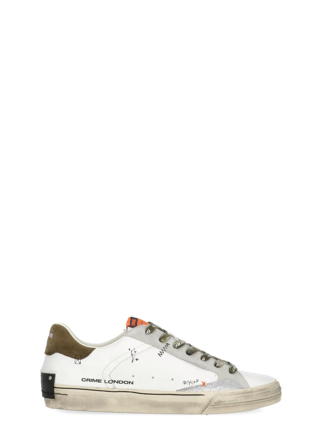 Crime London Sneakers White Cow Leather Sole: Rubber