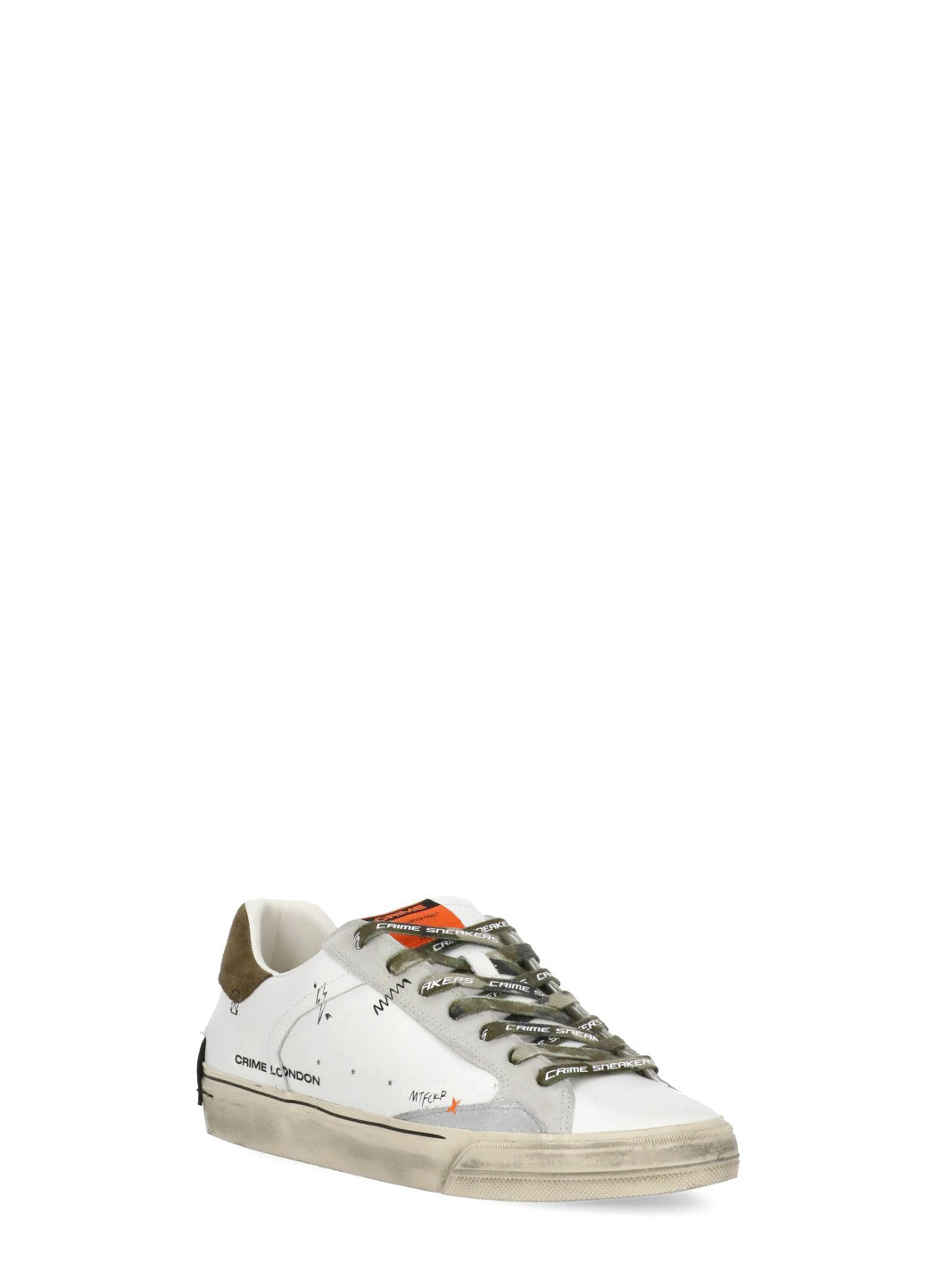 Crime London Sneakers White Cow Leather Sole: Rubber
