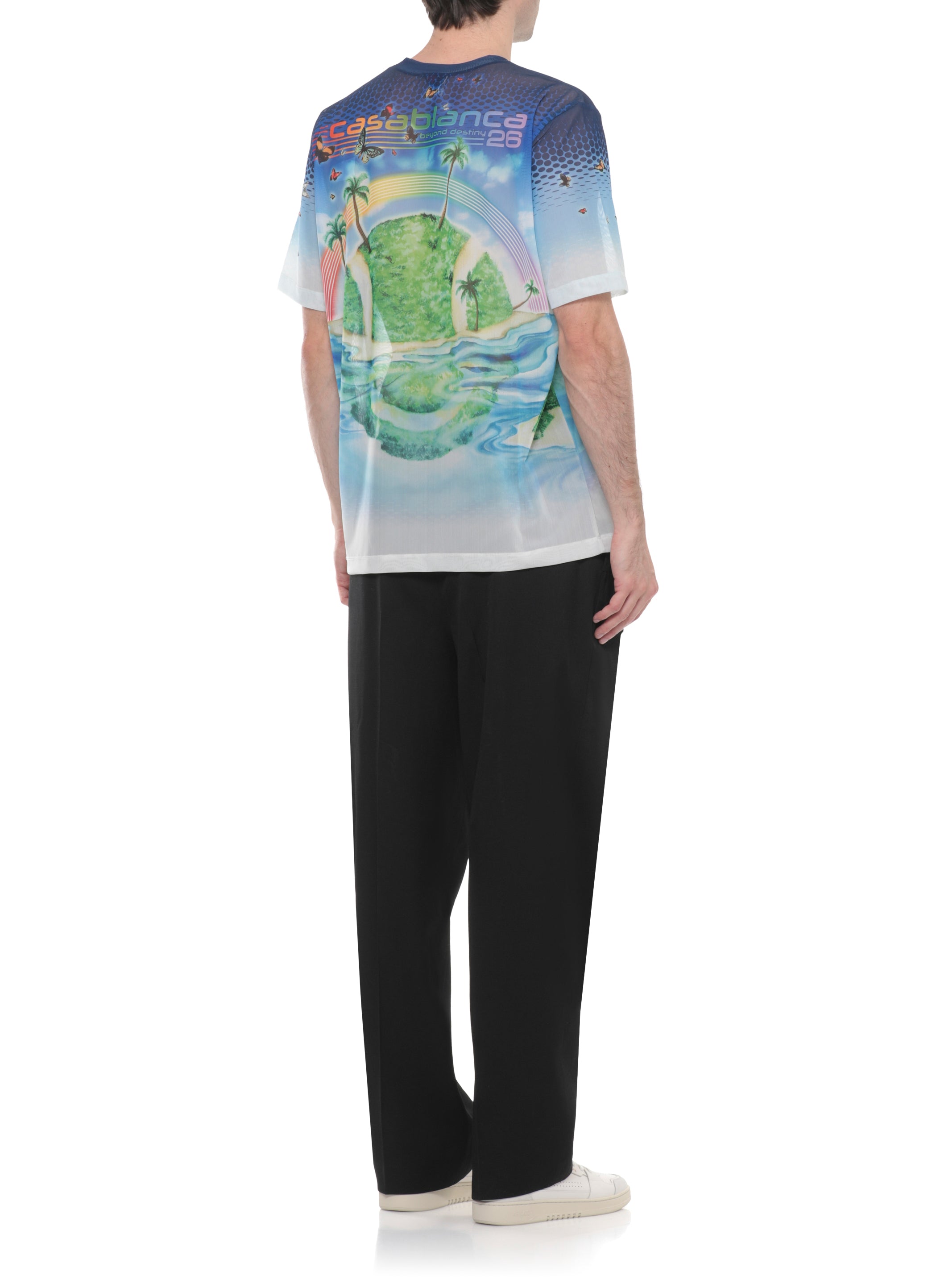 Casablanca T-shirts and Polos Light Blue Polyester Elastane