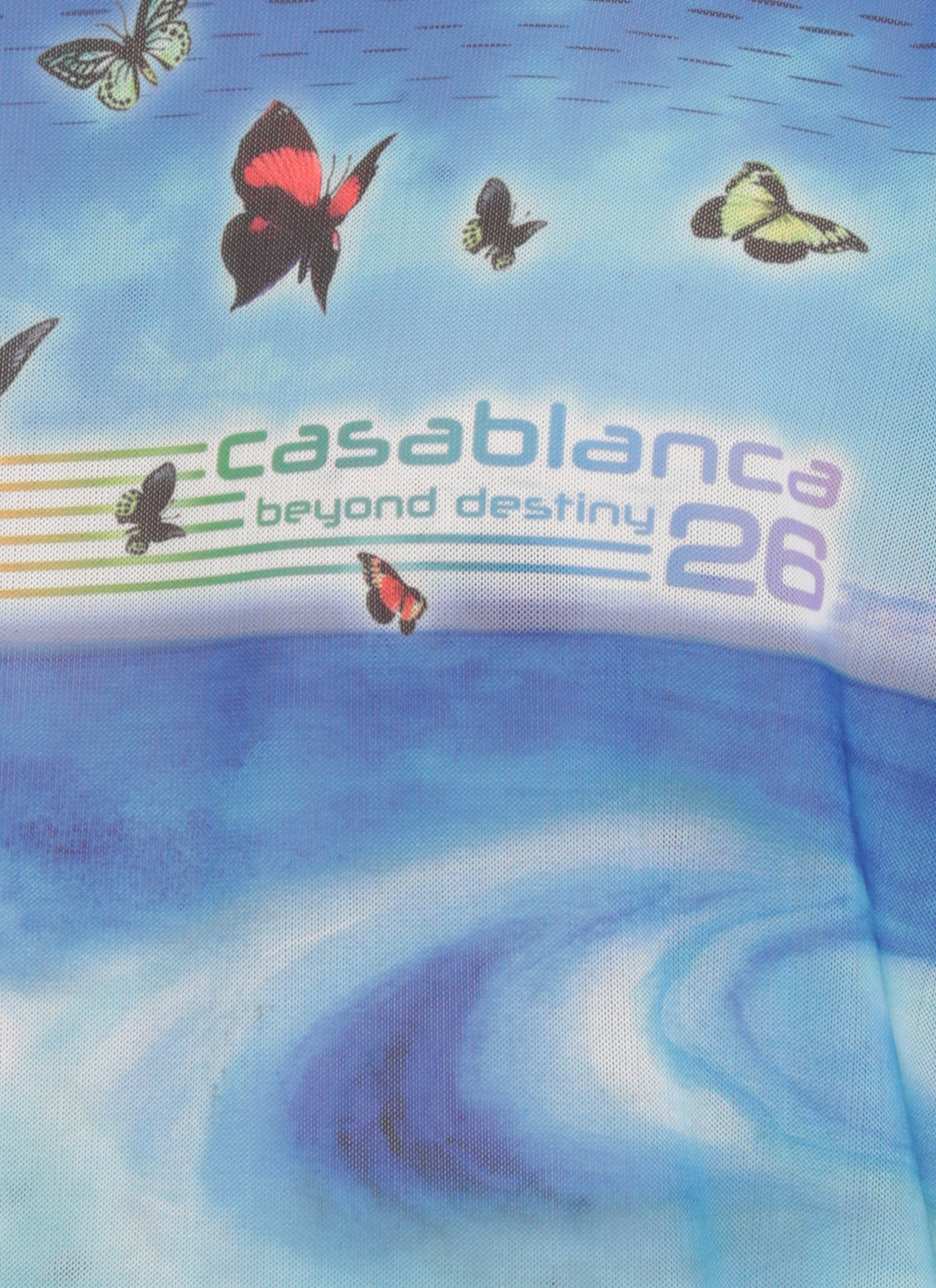 Casablanca T-shirts and Polos Light Blue Polyester Elastane