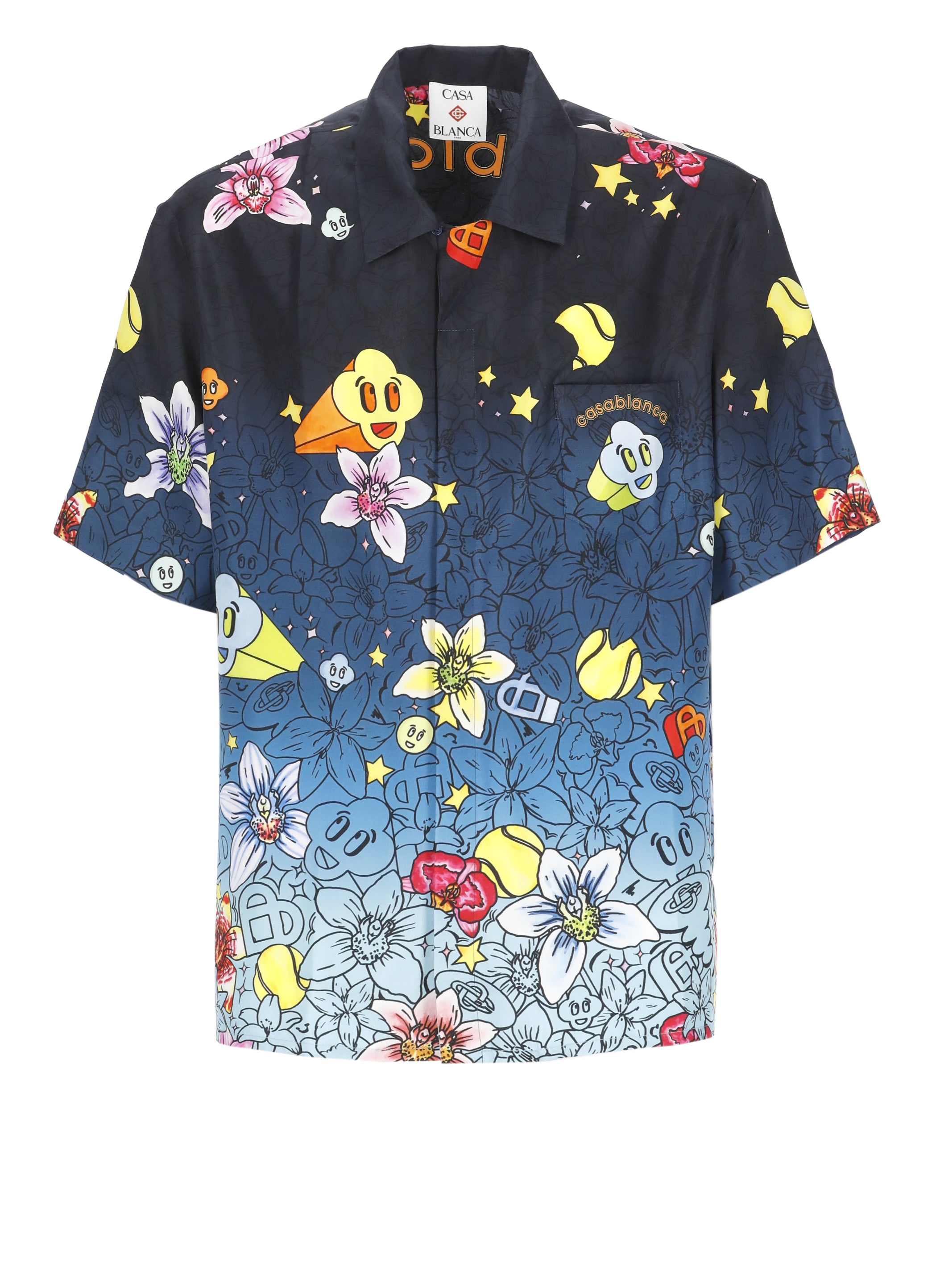 Casablanca Shirts Blue Silk